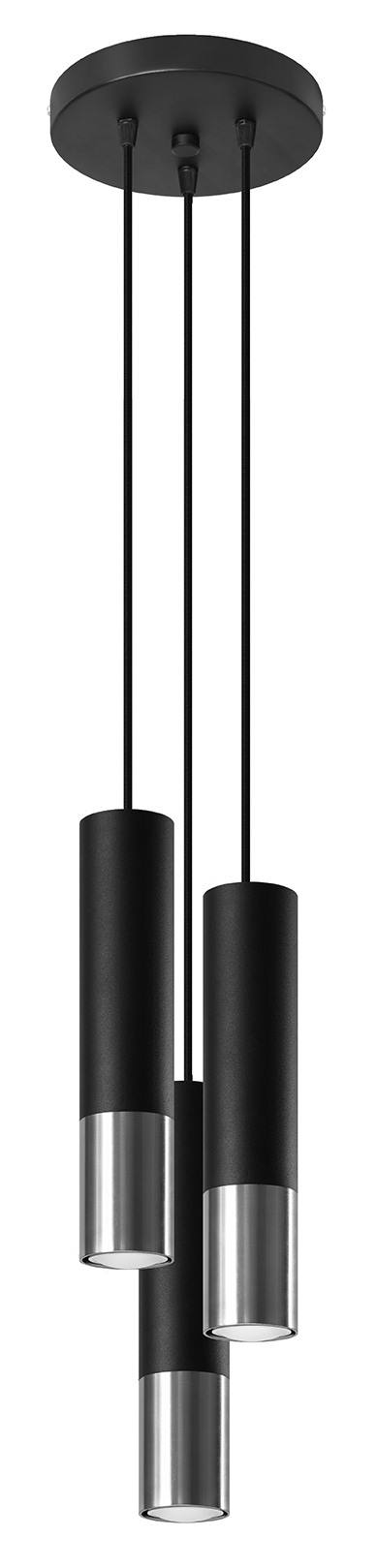 Sollux Lighting Loopez lampada sospesa 3x40 W nero-cromo SL.0943