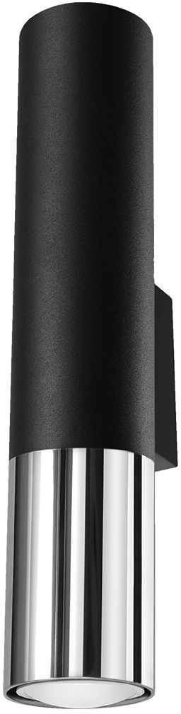 Sollux Lighting Loopez lampada da parete 2x40 W nero-cromo SL.0938