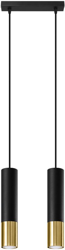 Sollux Lighting Loopez lampada sospesa 2x40 W nero-oro SL.0953