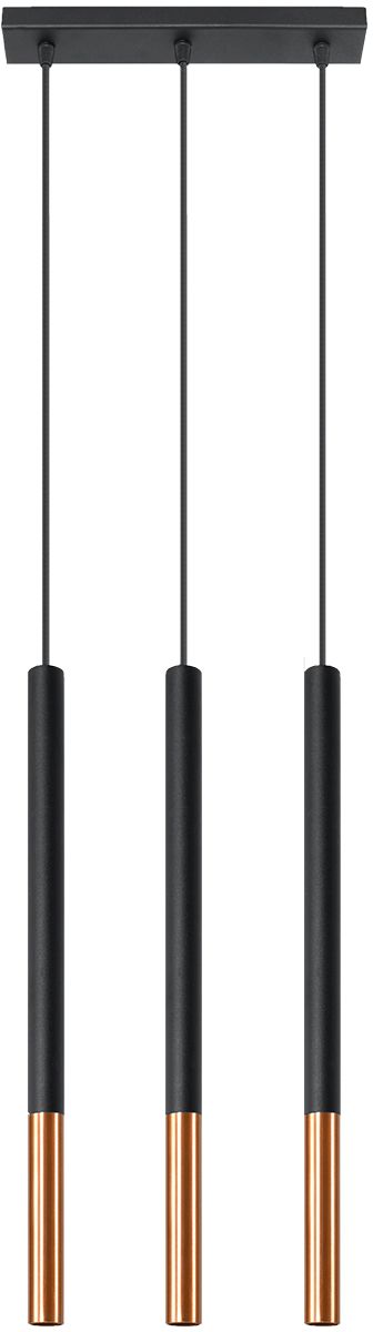 Sollux Lighting Mozaica lampada sospesa 3x40 W nero-rame SL.0889