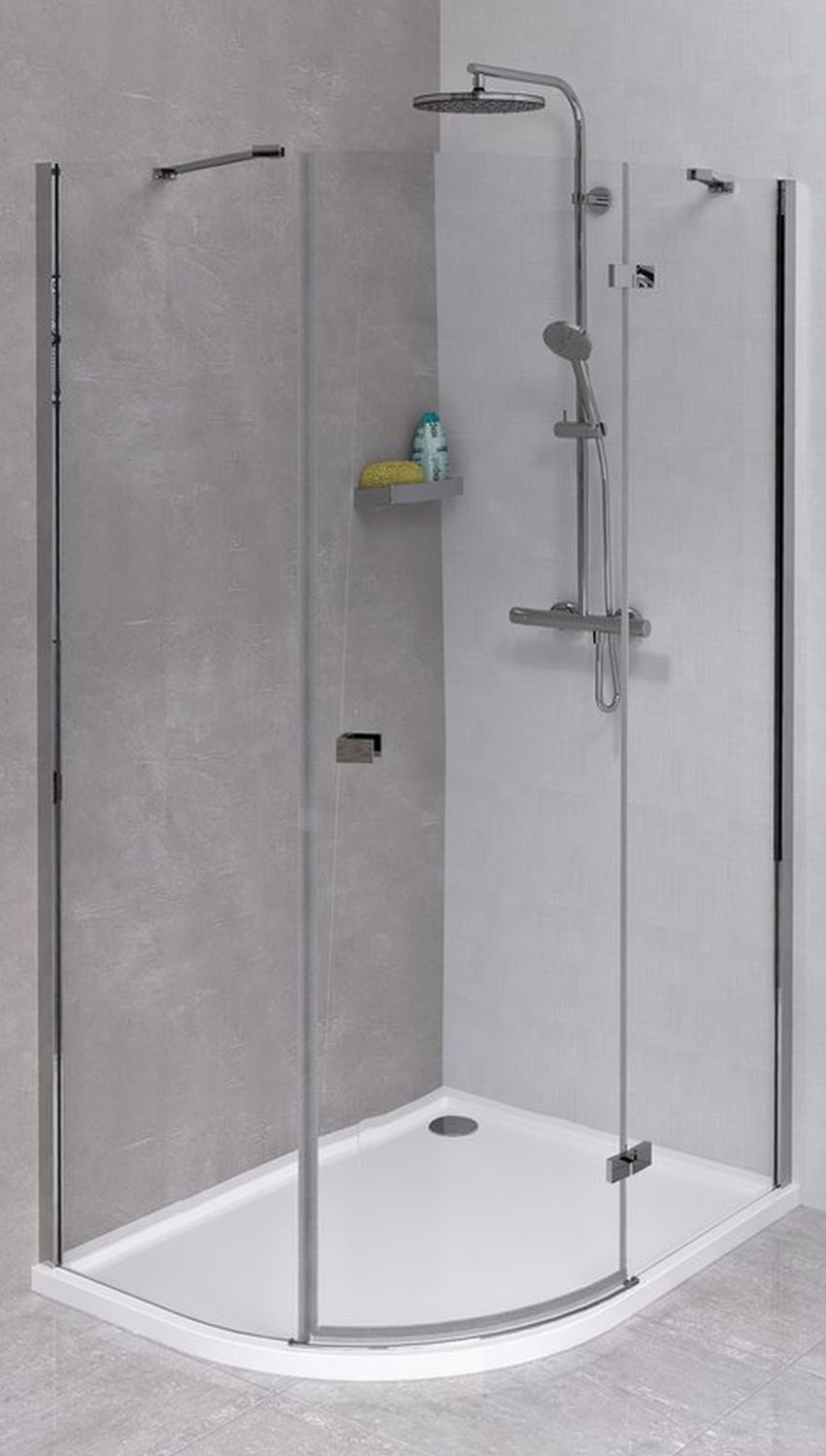 Polysan Fortis Line box doccia 100x90 cm semicircolare cromo lucida/vetro trasparente FL5090R