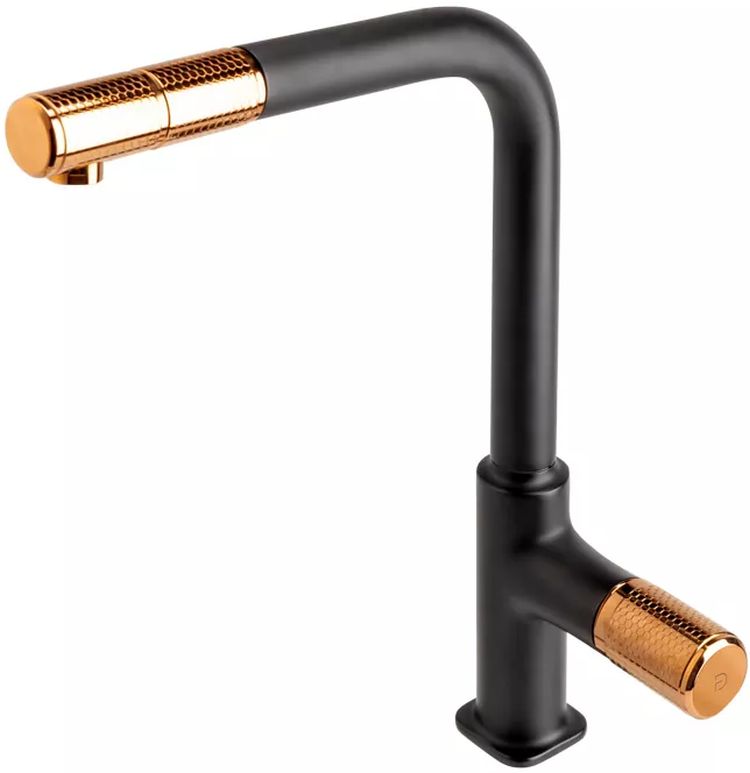 FDesign Ardesia rubinetto da cucina verticale nero-oro/oro antico FD1-ARD-8-25