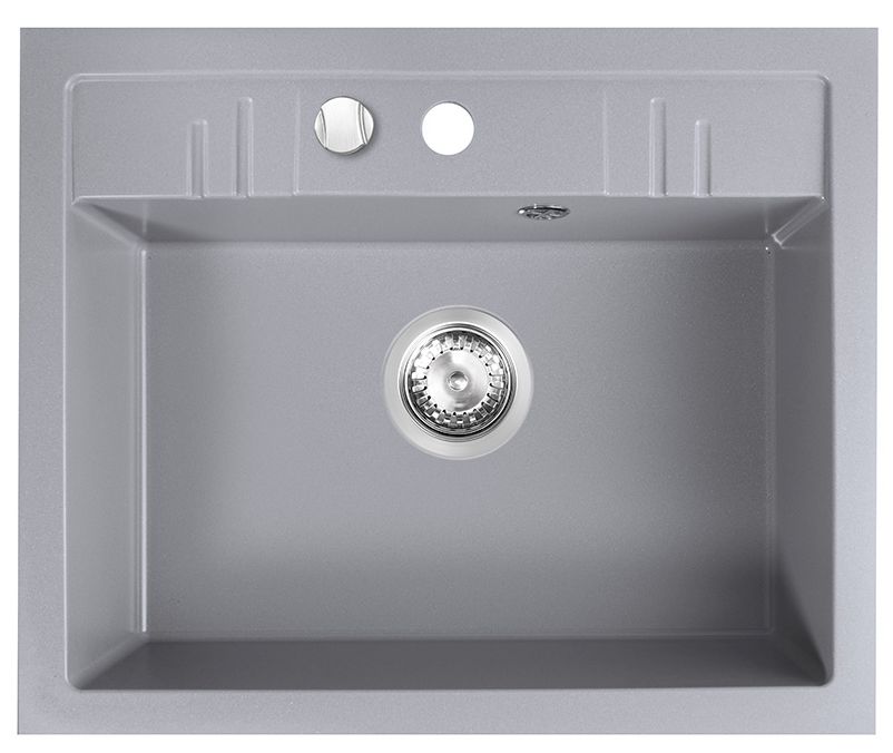 FDesign Carioca lavello in granito 58x48 cm grigio/grafite/inox FD9-11-4858-44