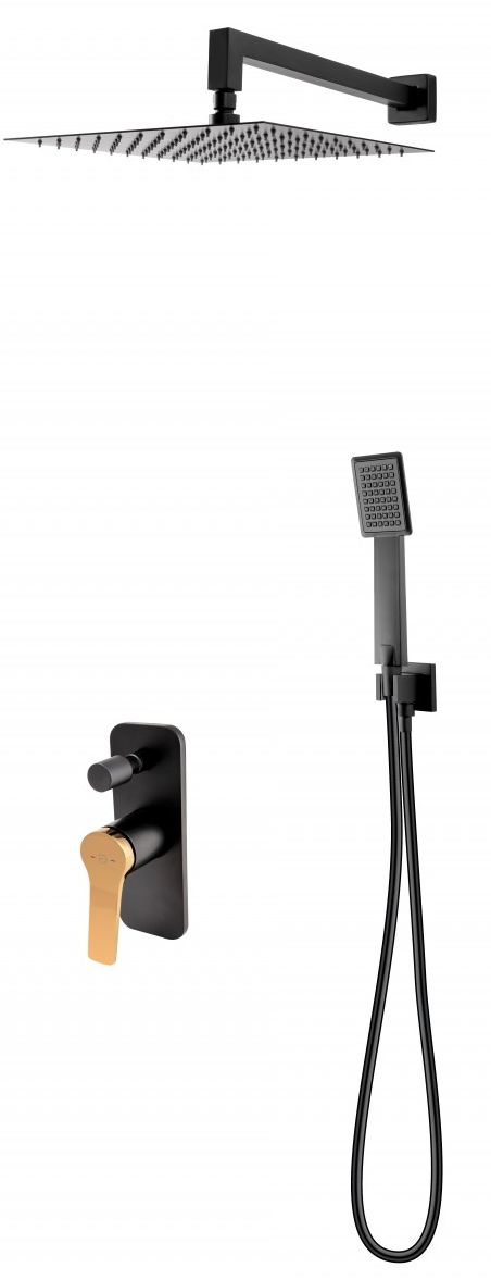 FDesign Seppia set doccia da incasso con soffione nero FD1-SPA-7PSET-25