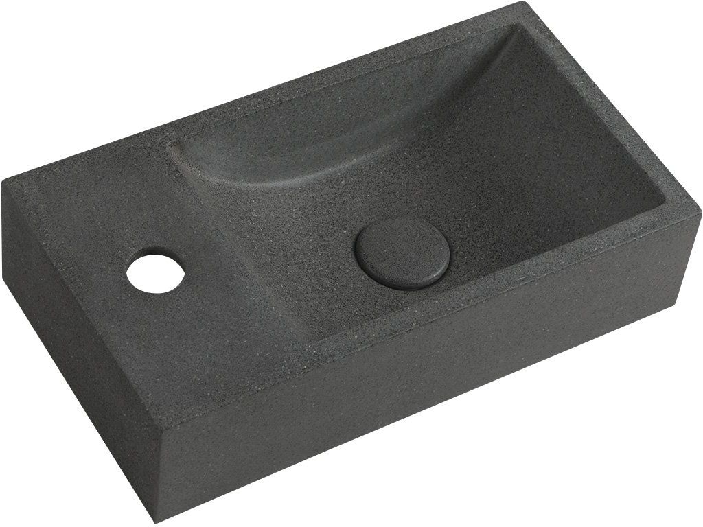 Sapho Small lavabo 40x22 cm rettangolare a parete nero AR403