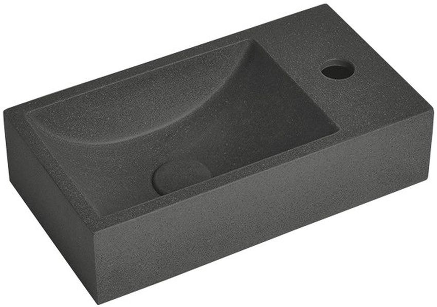 Sapho Small lavabo 40x22 cm rettangolare a parete nero AR409