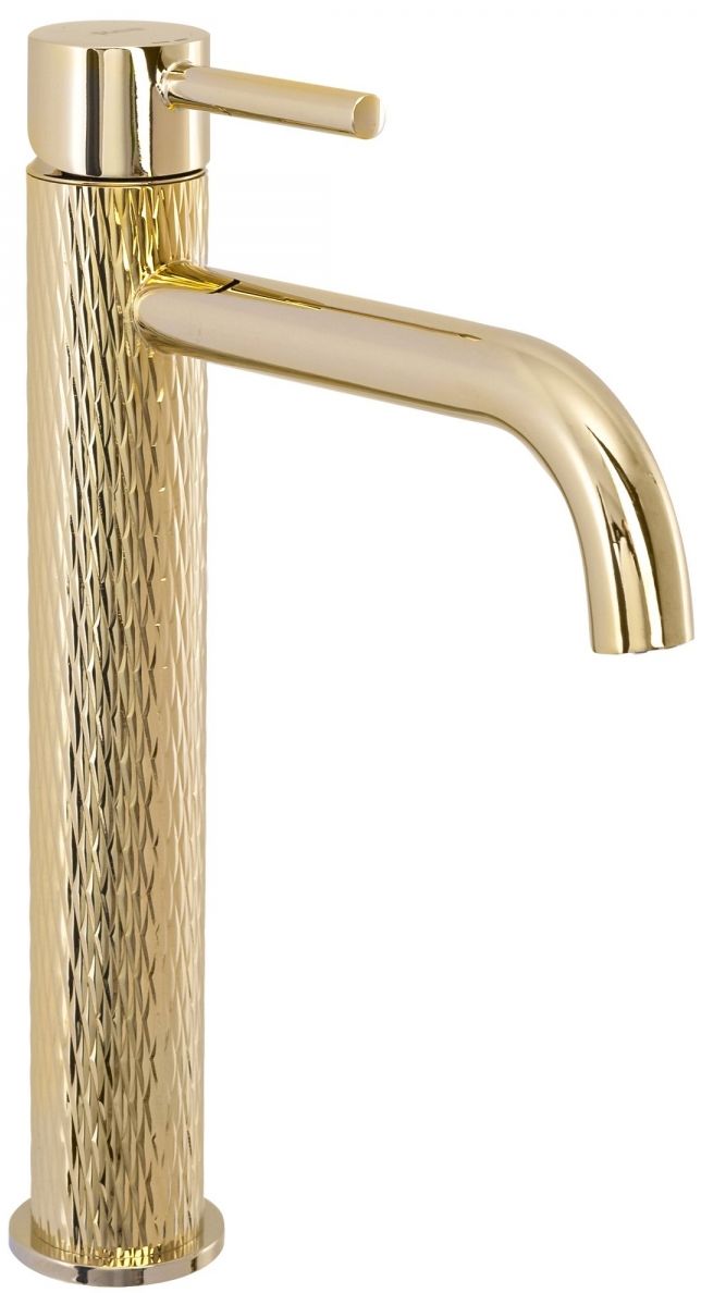 Rea Lungo Art rubinetto per lavabo verticale oro REA-B8821