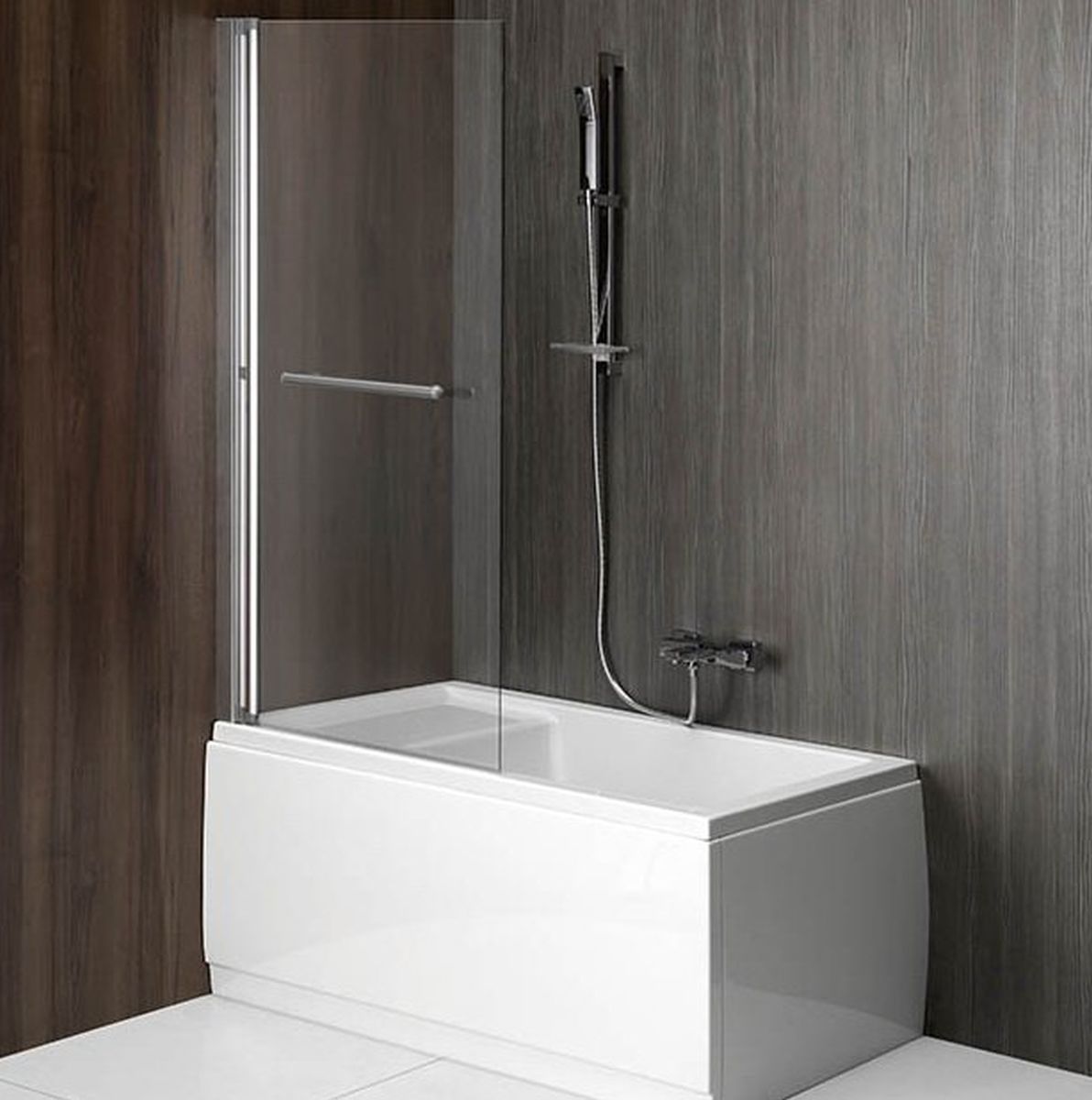 Polysan Rioni parete vasca 71 cm 1 anta argento lucida/vetro trasparente 72915