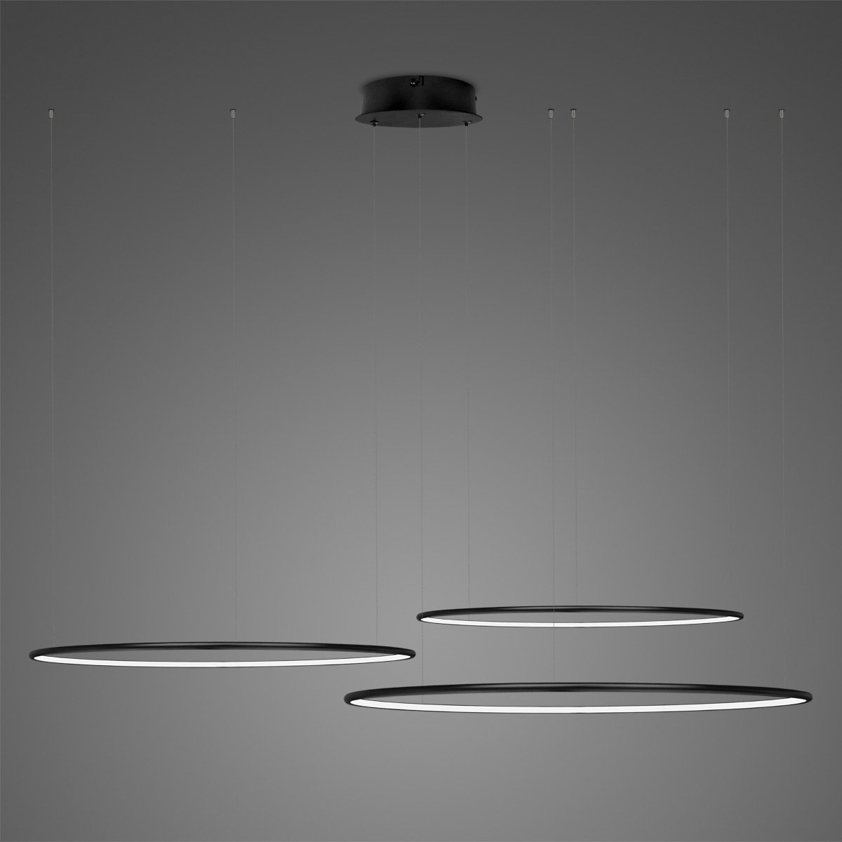 Altavola Design Ledowe Okręgi lampada sospesa 3x68 W nero LA075/CO3_80_in_3k_black