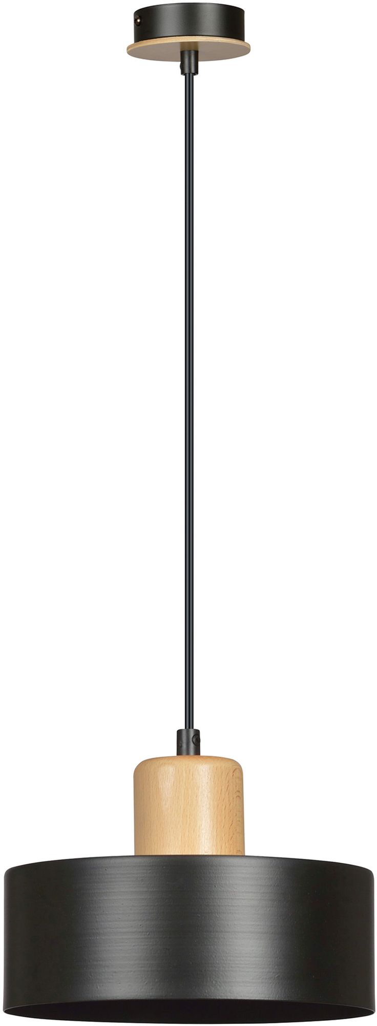 Emibig Torin lampada sospesa 1x15 W nero-legno 1046/1