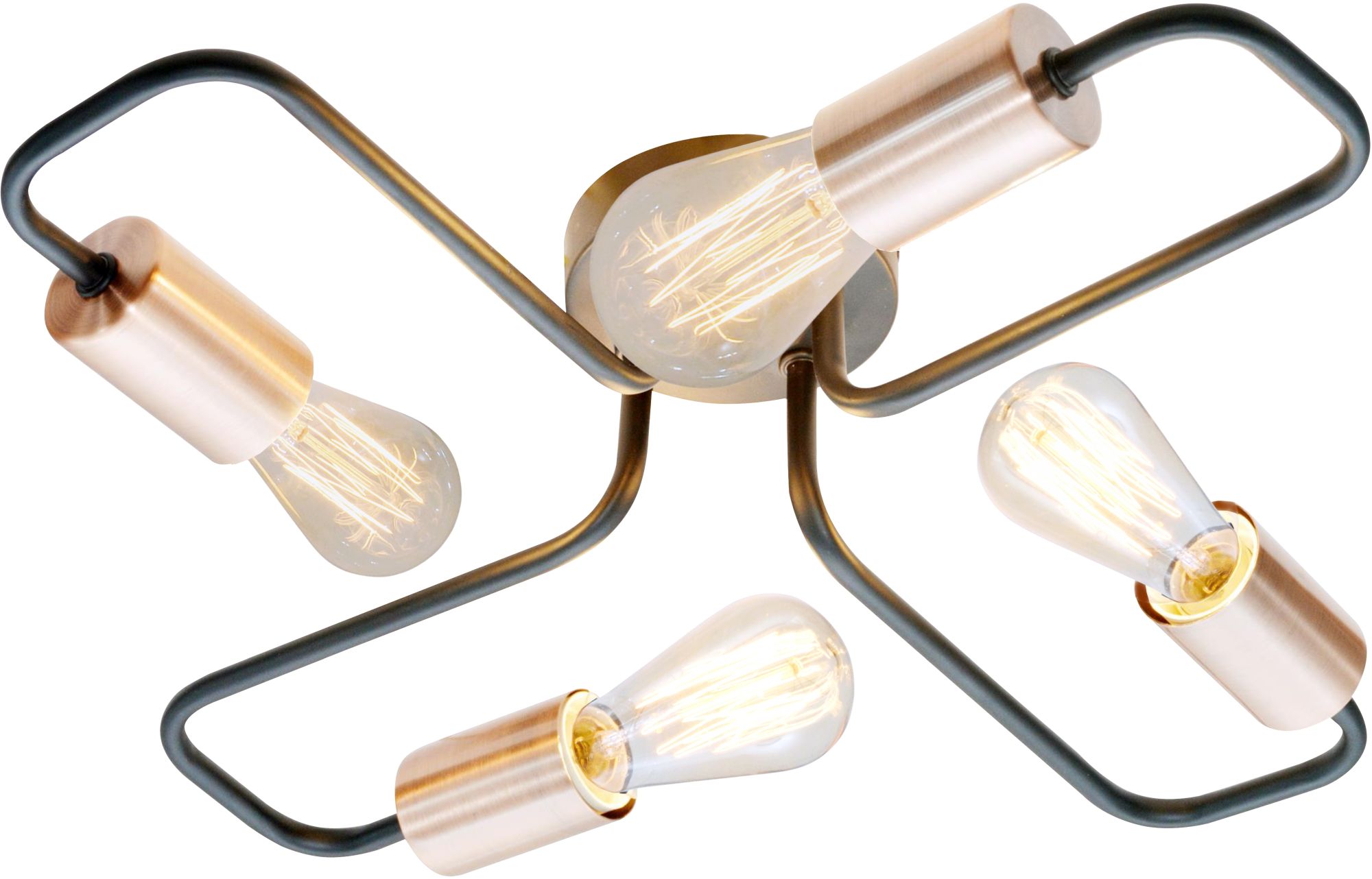 Candellux Herpe lampada da soffitto 4x60 W nero-rame 34-66923