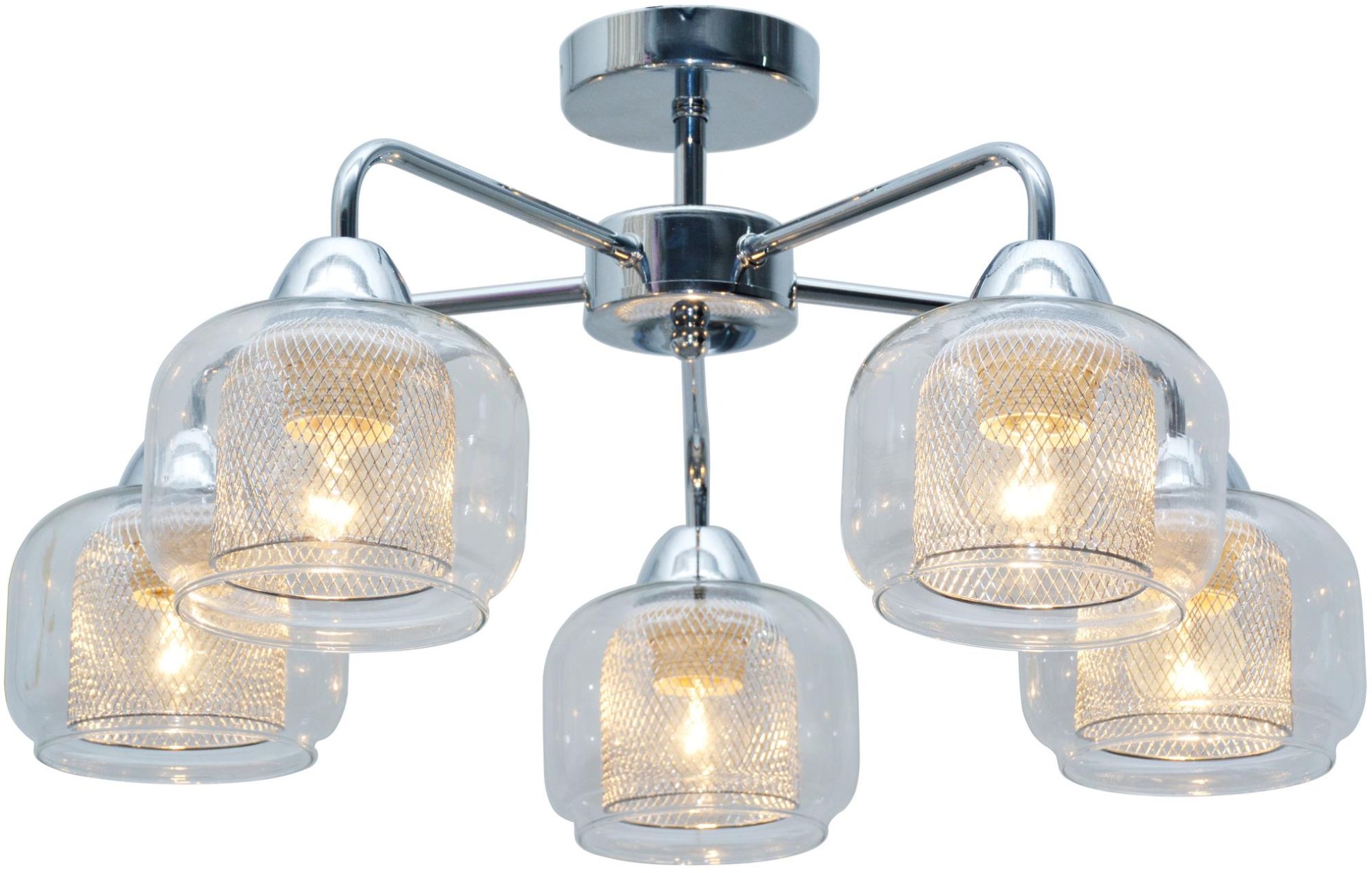 Candellux Ray lampada da soffitto 5x40 W cromo-trasparente 35-67104