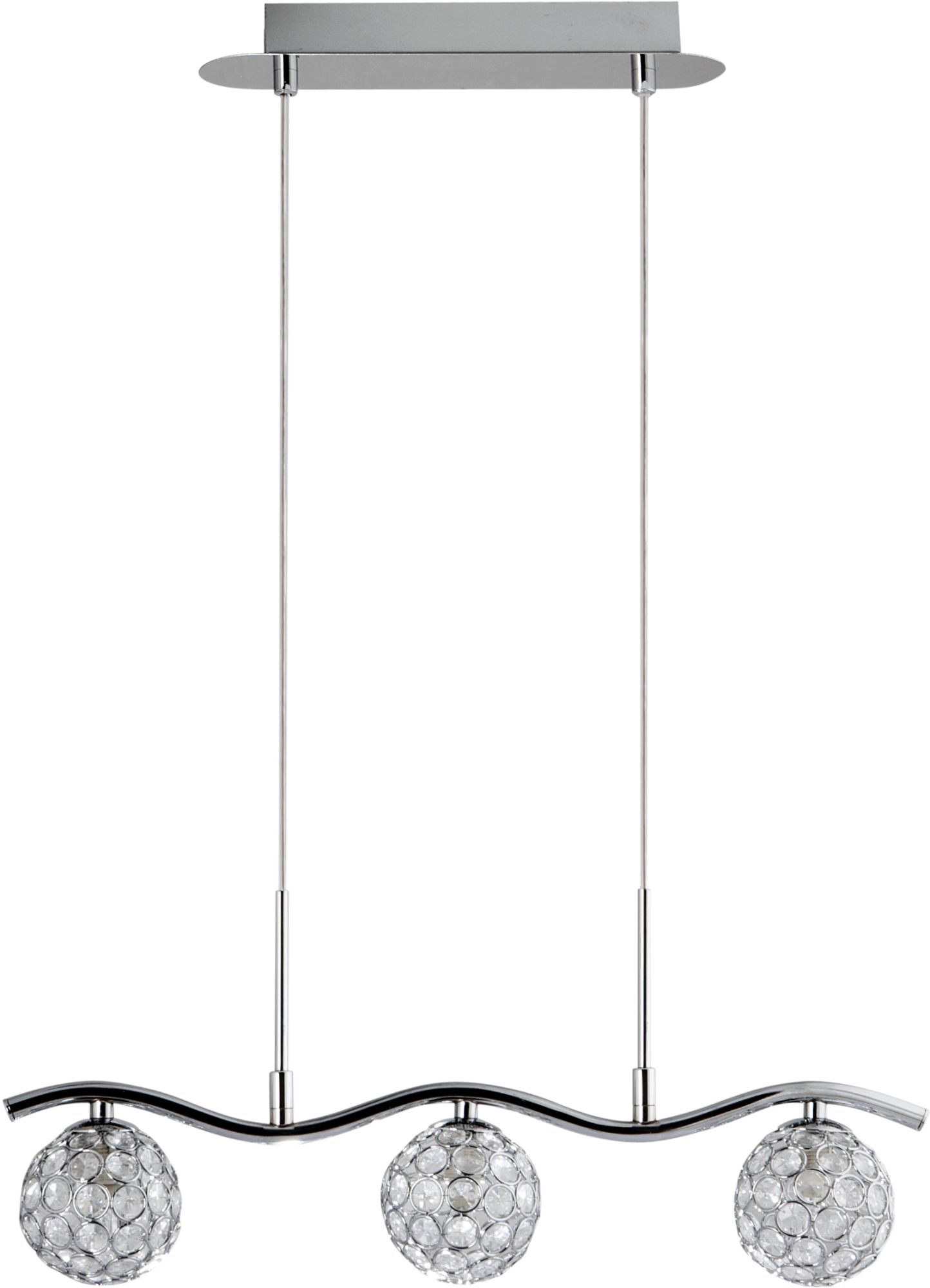 Candellux Starlet lampada sospesa 3x40 W cromo-trasparente 33-85743
