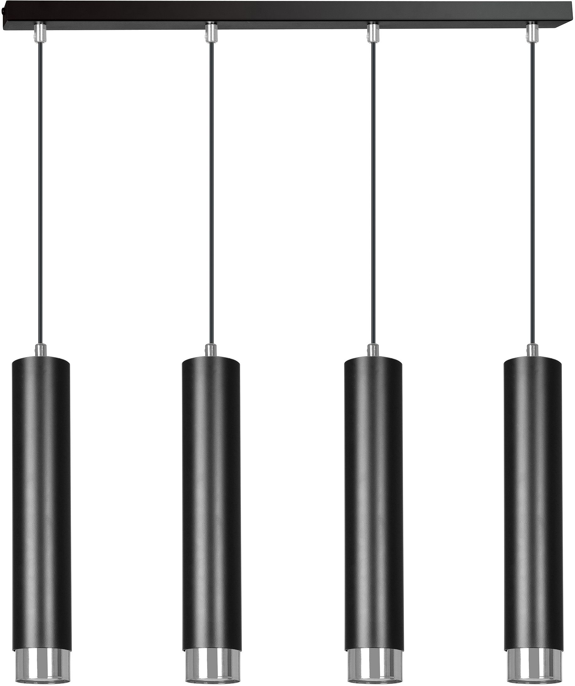 Emibig Kibo lampada sospesa 4x8 W nero-cromo 643/4