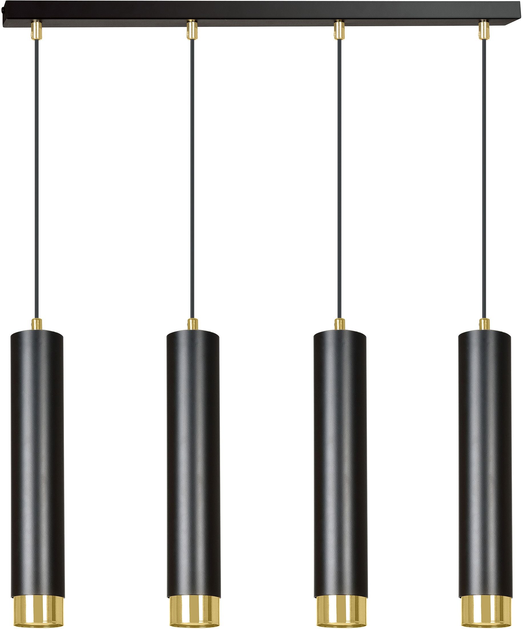 Emibig Kibo lampada sospesa 4x8 W nero-oro 644/4