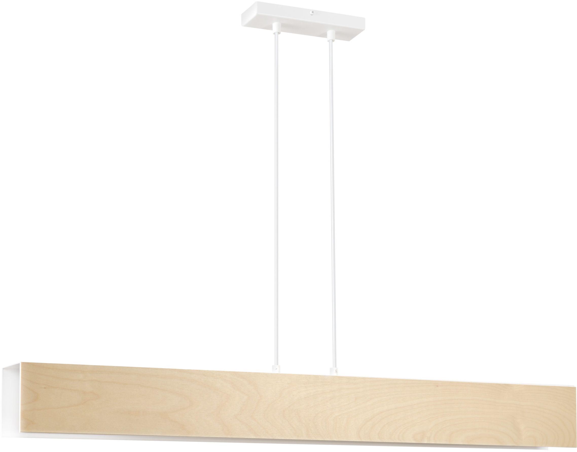 Emibig Carlo lampada sospesa 4x15 W bianco-legno 611/4