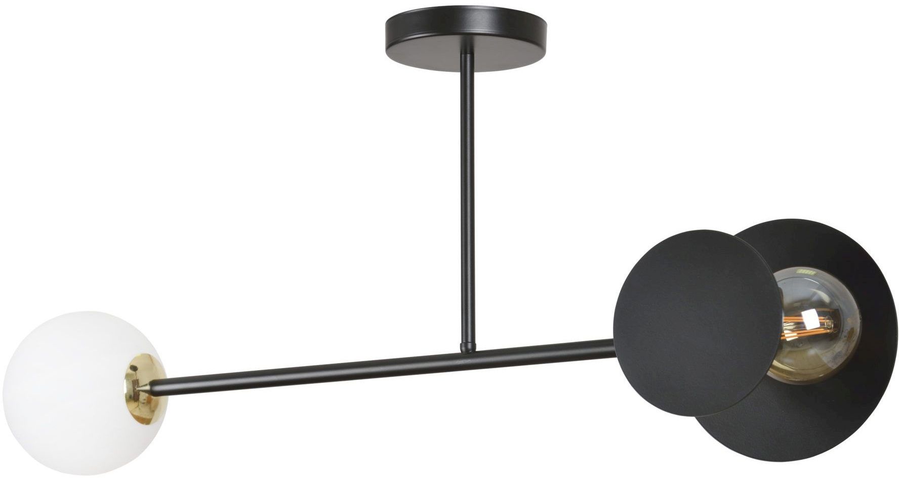 Emibig Minerva lampada da soffitto 2x15 W bianco-nero-oro 612/2