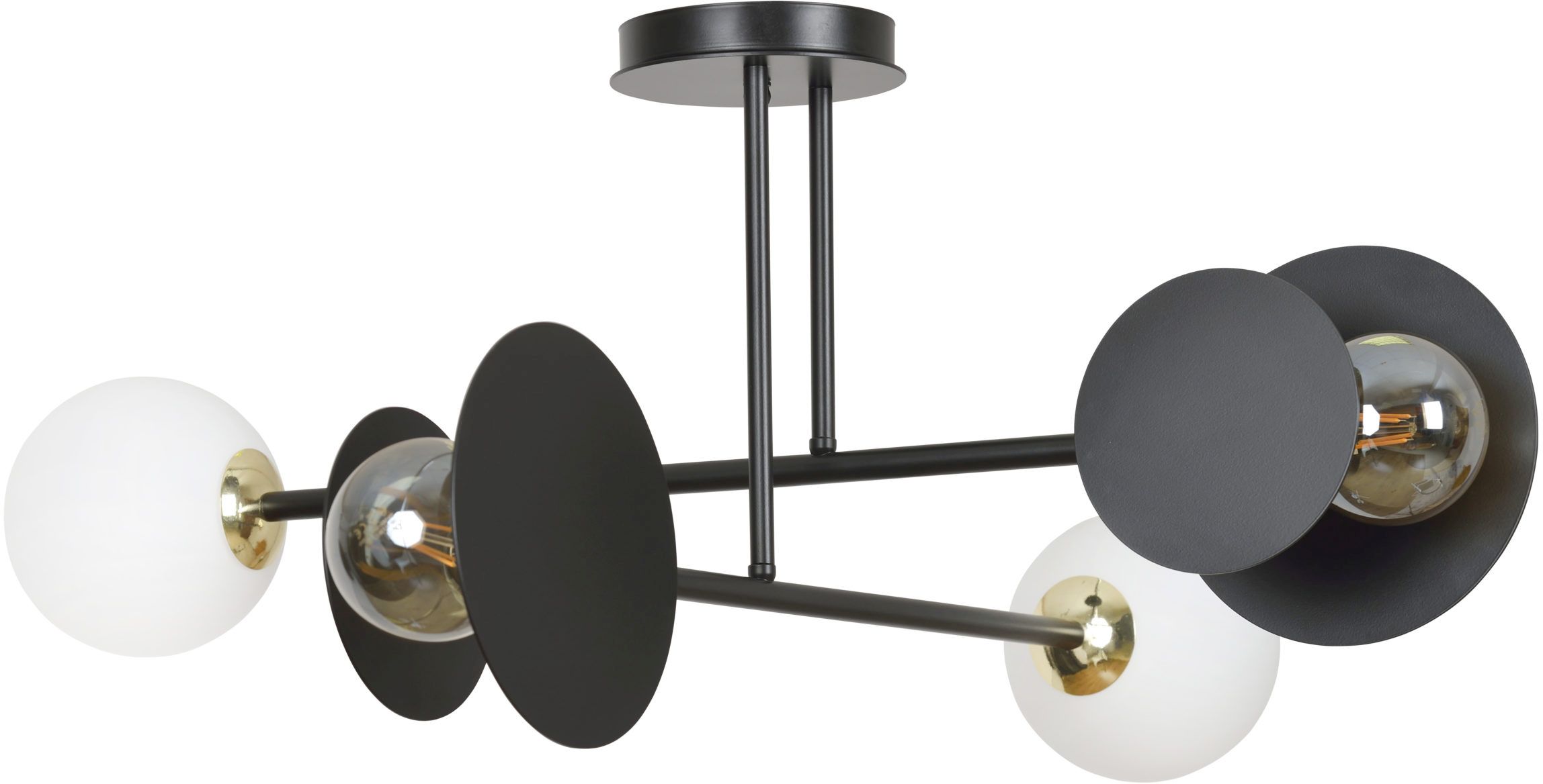 Emibig Minerva lampada da soffitto 4x15 W bianco-nero-oro 612/4