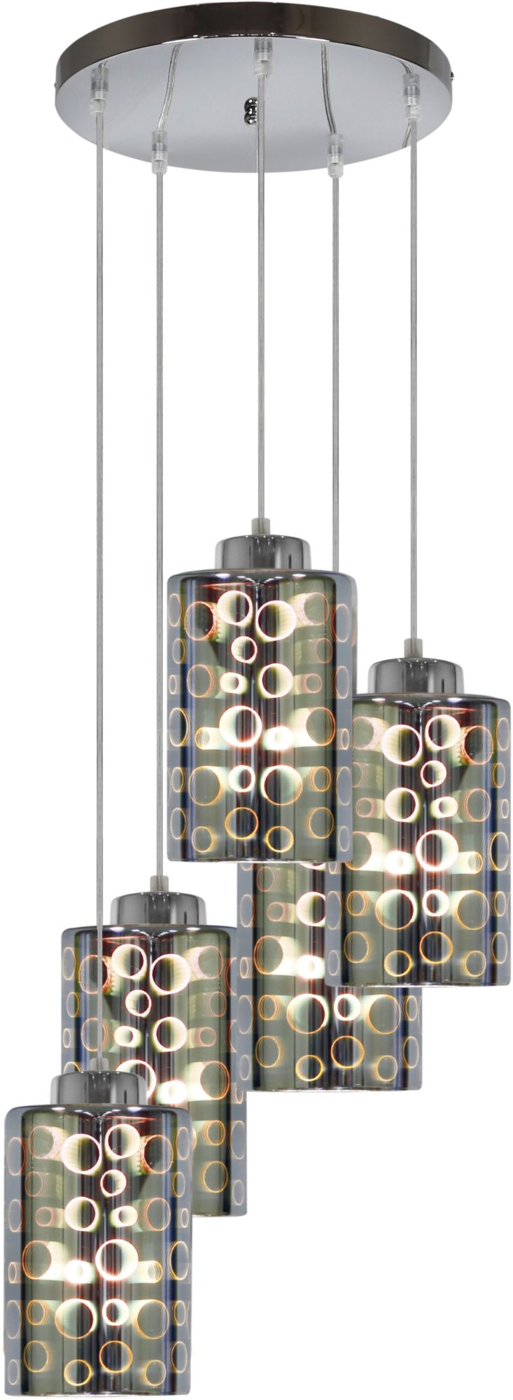 Candellux Nocturno lampada sospesa 1x60 W cromo-multicolore 35-57730