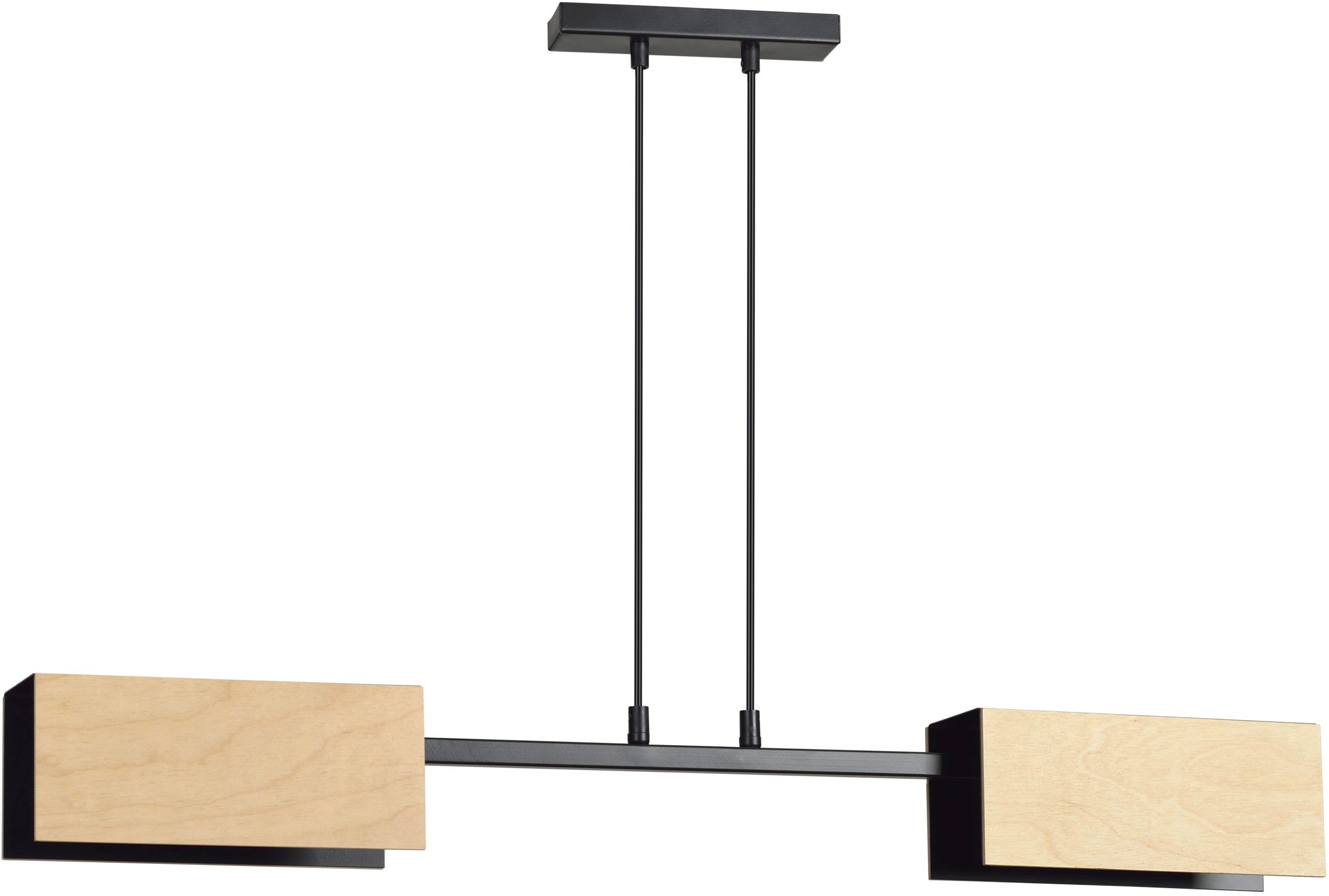 Emibig Zaper lampada sospesa 2x15 W nero-legno 616/2