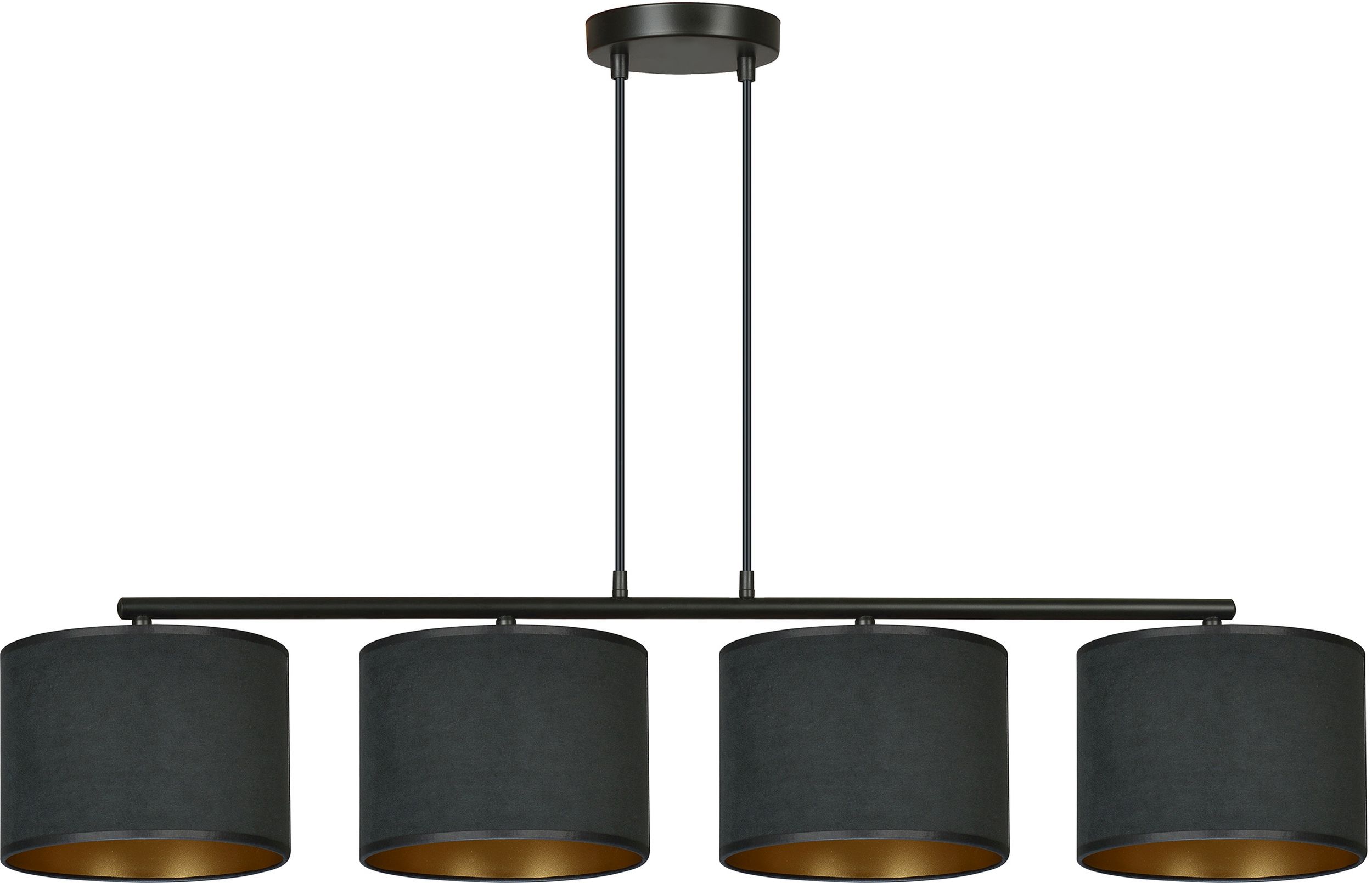 Emibig Hilde lampada sospesa 4x15 W nero-oro 1054/4