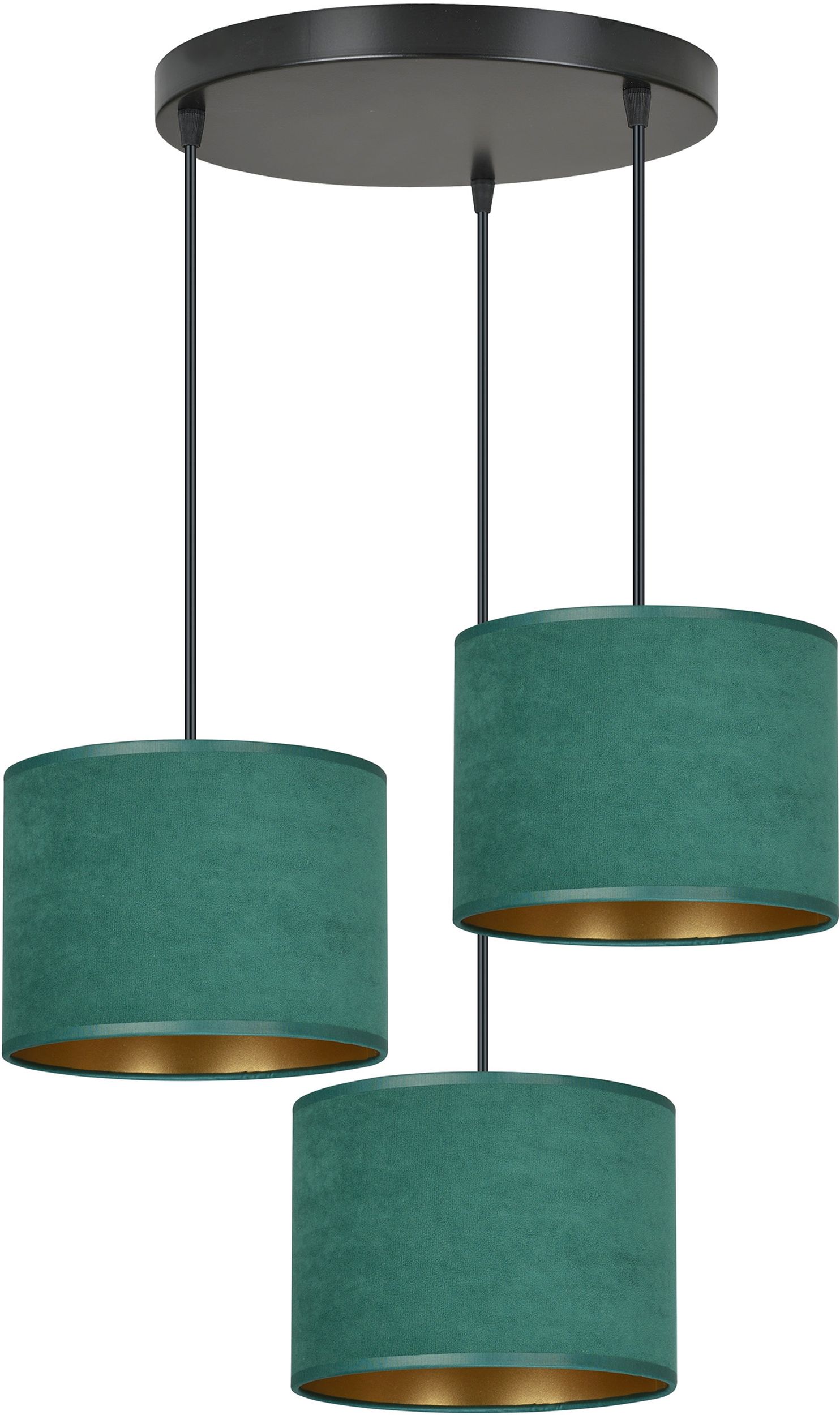 Emibig Hilde lampada sospesa 3x15 W verde-oro 1051/3PREM