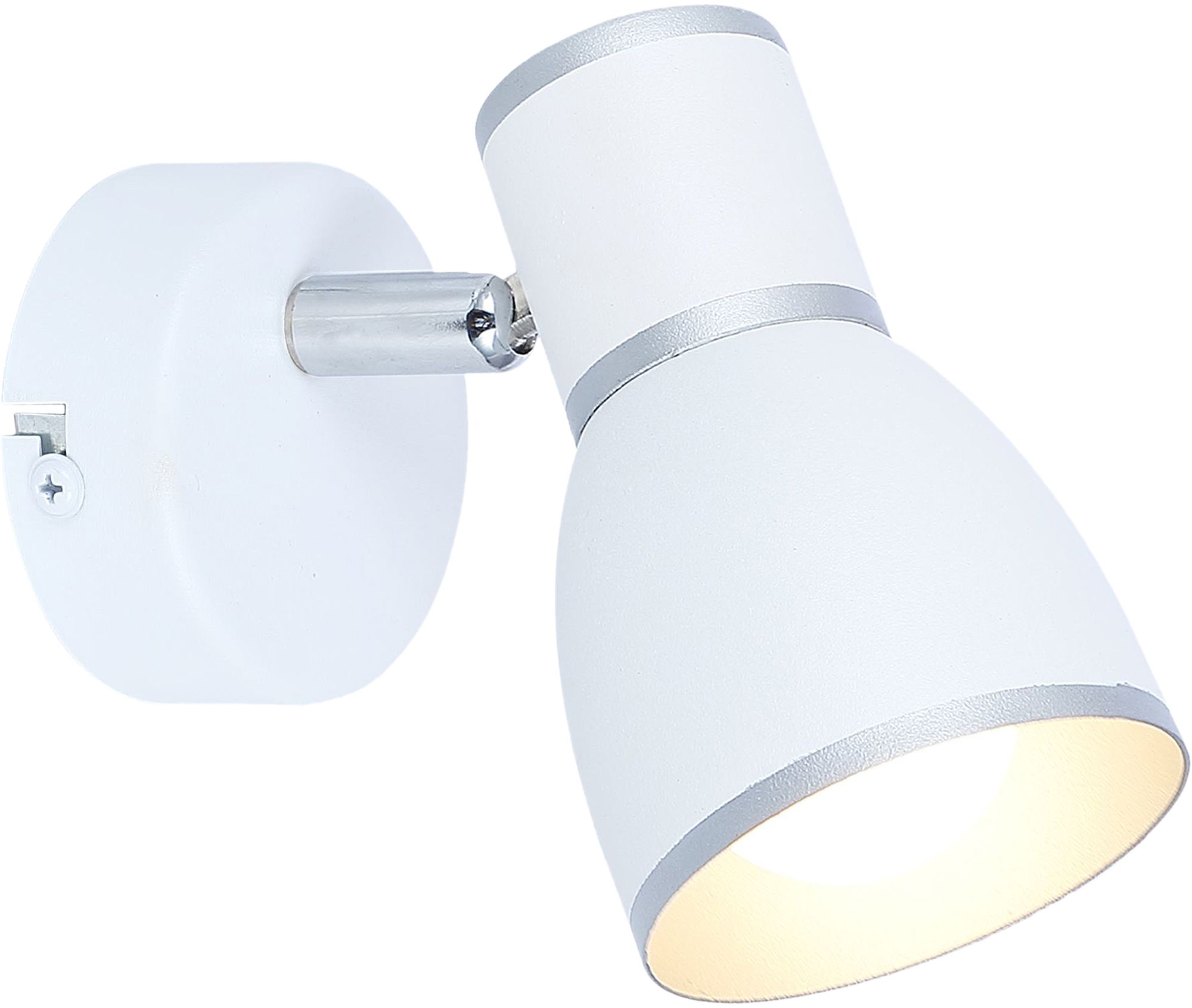 Candellux Fido lampada da parete 1x40 W bianco-cromo 91-63366