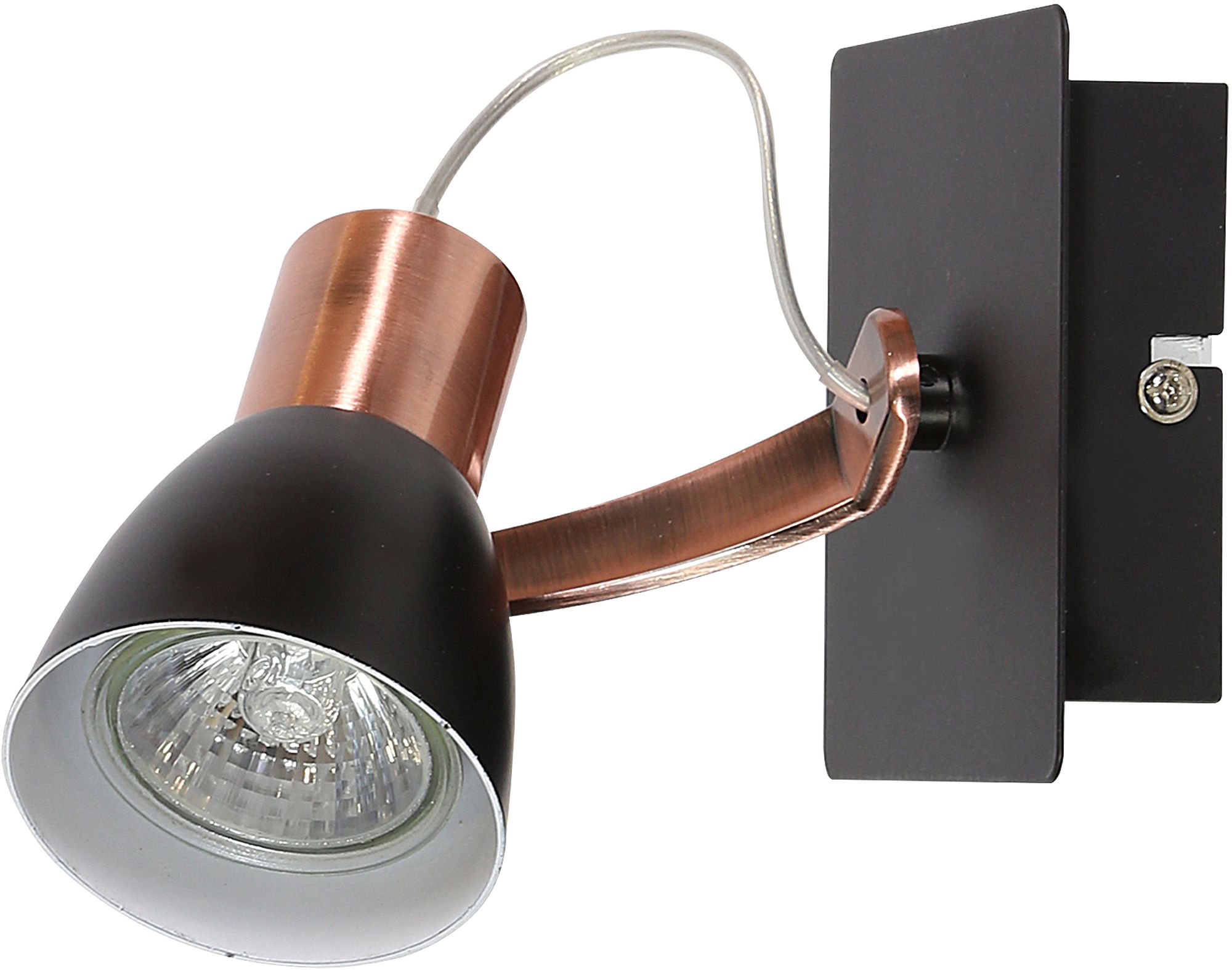 Candellux Markus lampada da parete 1x50 W nero-rame 91-35554-M