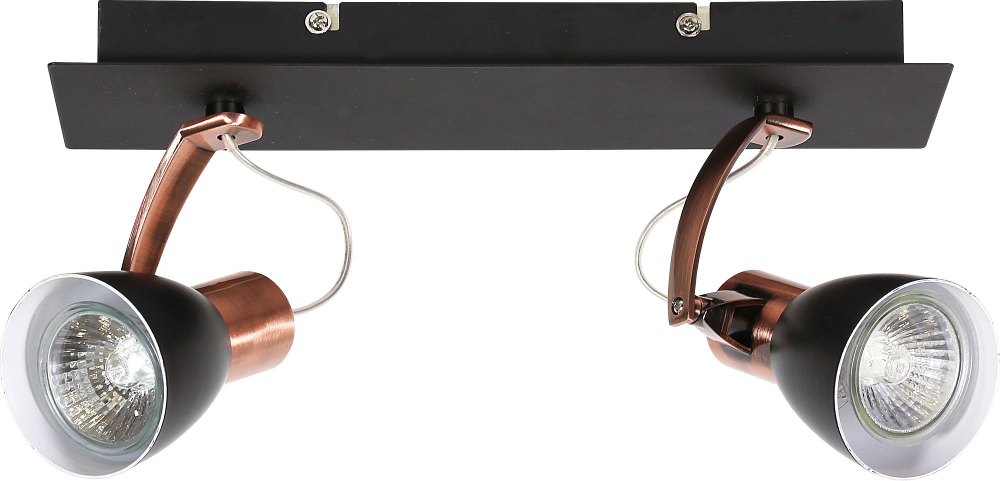 Candellux Markus lampada da soffitto 2x50 W nero-rame 92-37442-M