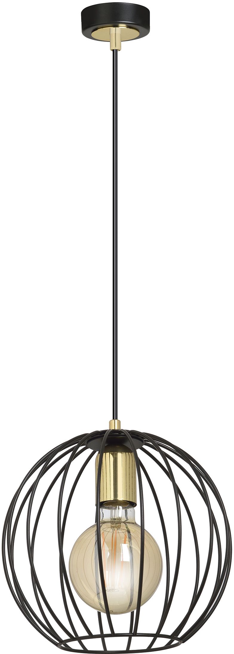 Emibig Albio lampada sospesa 1x15 W nero-oro 144/1