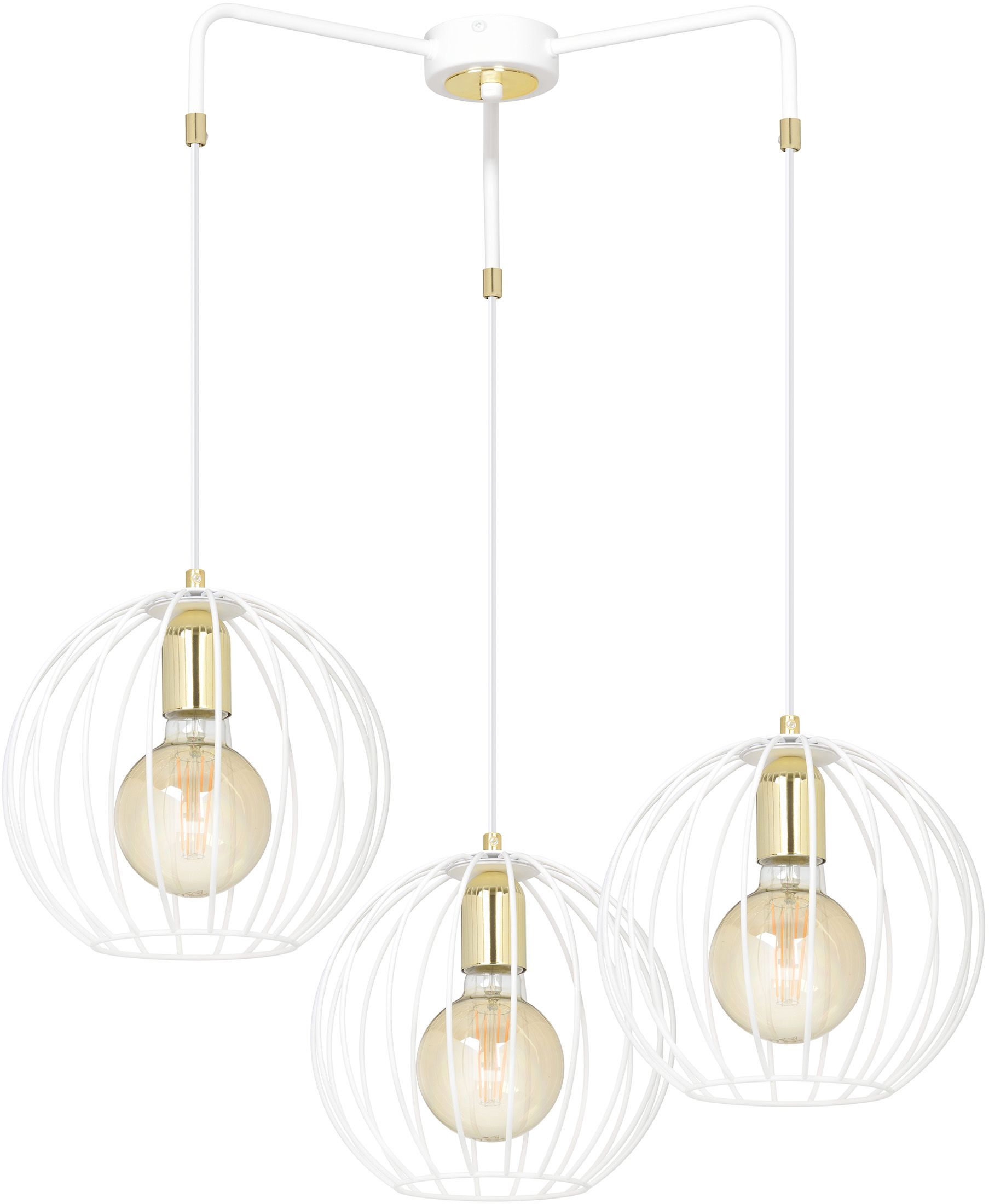 Emibig Albio lampada sospesa 3x15 W bianco-oro 145/3