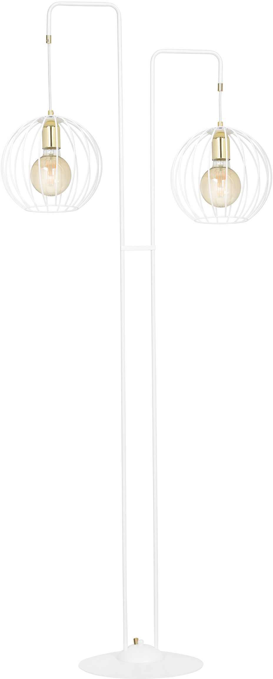 Emibig Albio lampada da terra 2x15 W bianco-oro 145/LP2