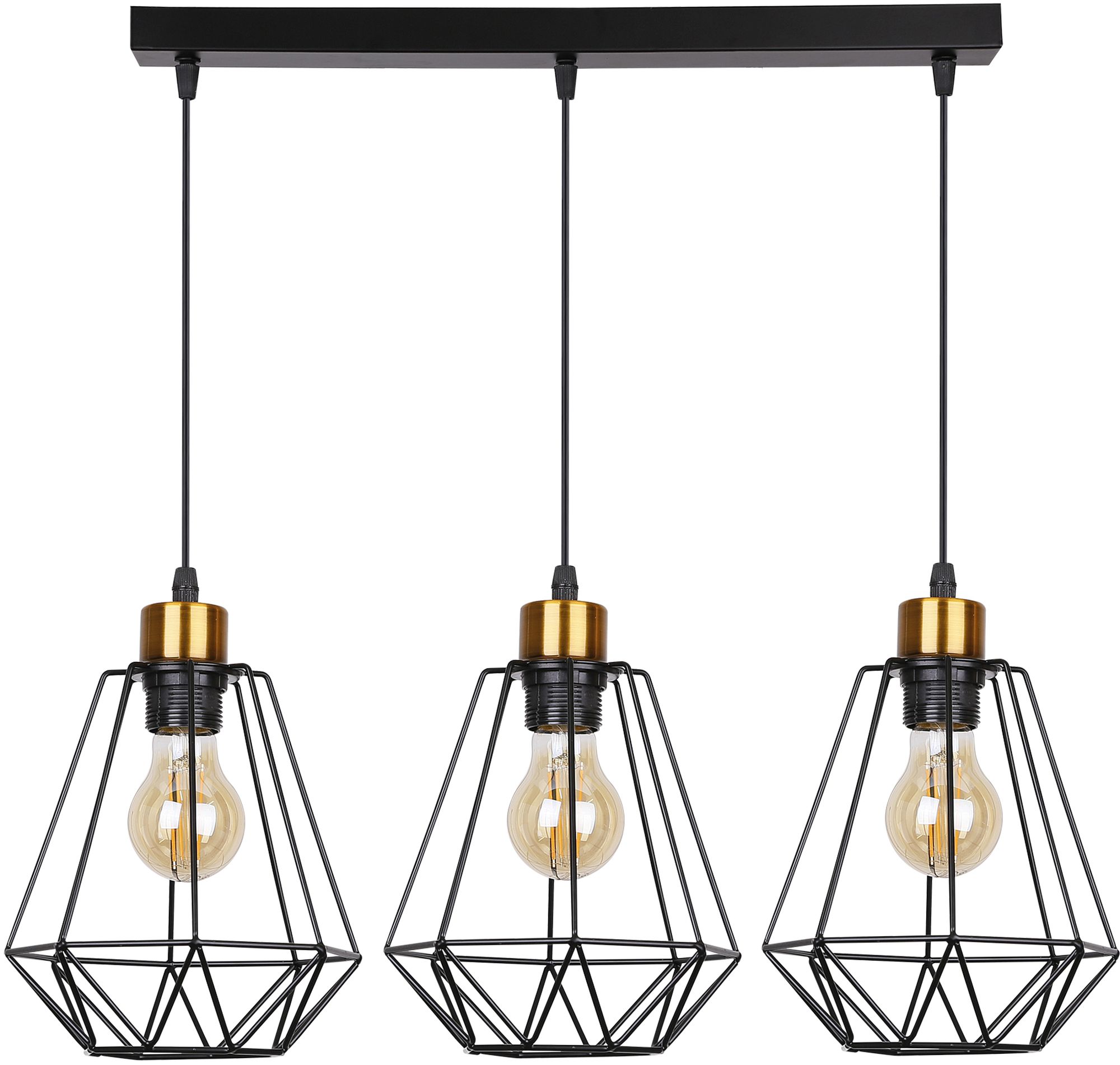 Candellux Primo lampada sospesa 3x60 W nero-verderame 33-00231