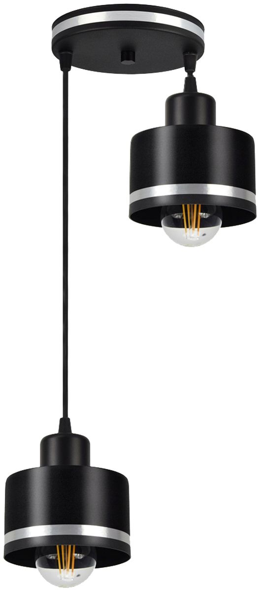 Candellux Wama lampada sospesa 2x40 W nero-cromo 32-00477