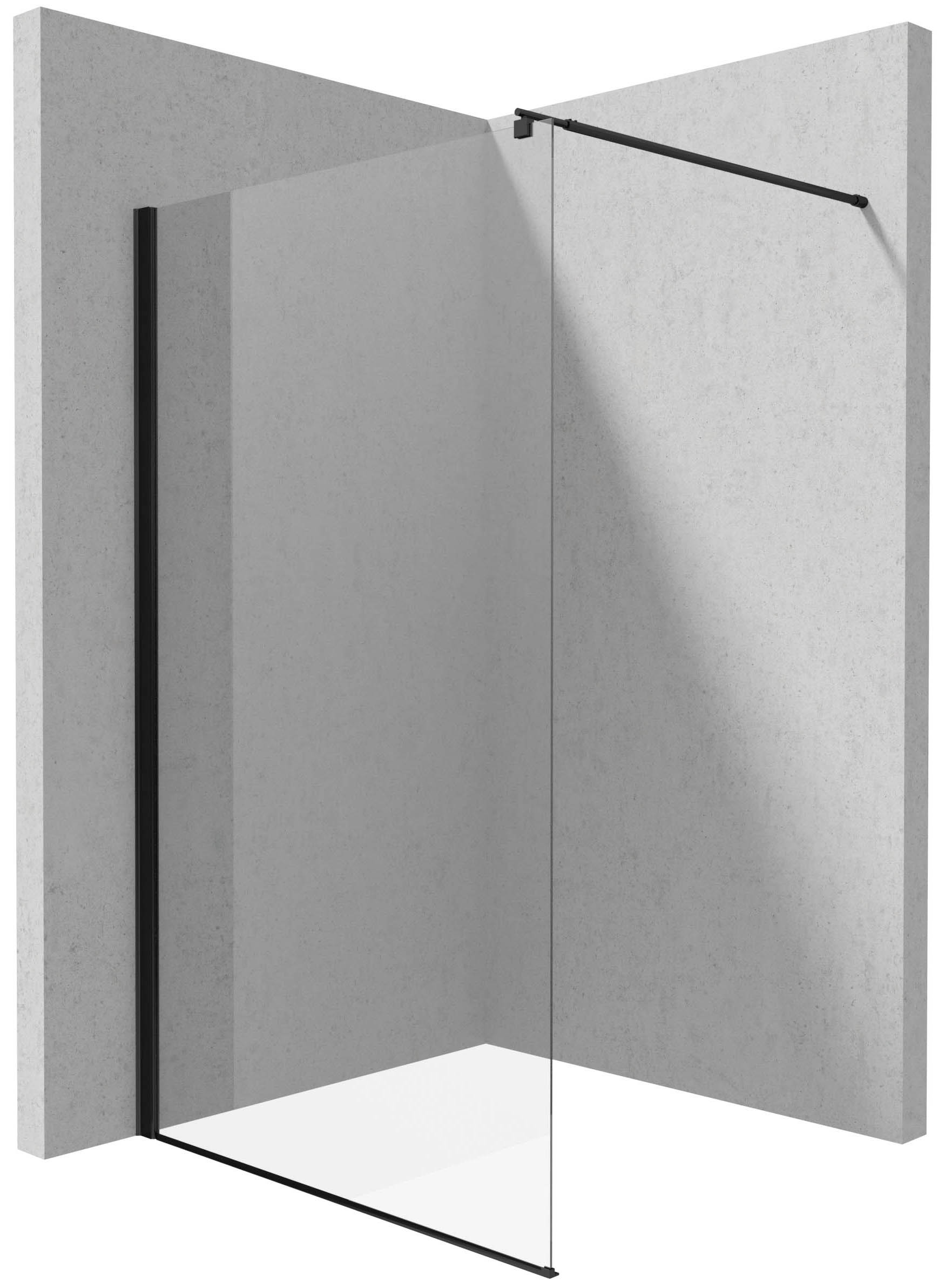Deante Kerria Plus parete doccia walk-in 120 cm nero opaca/vetro trasparente KTS_N32P