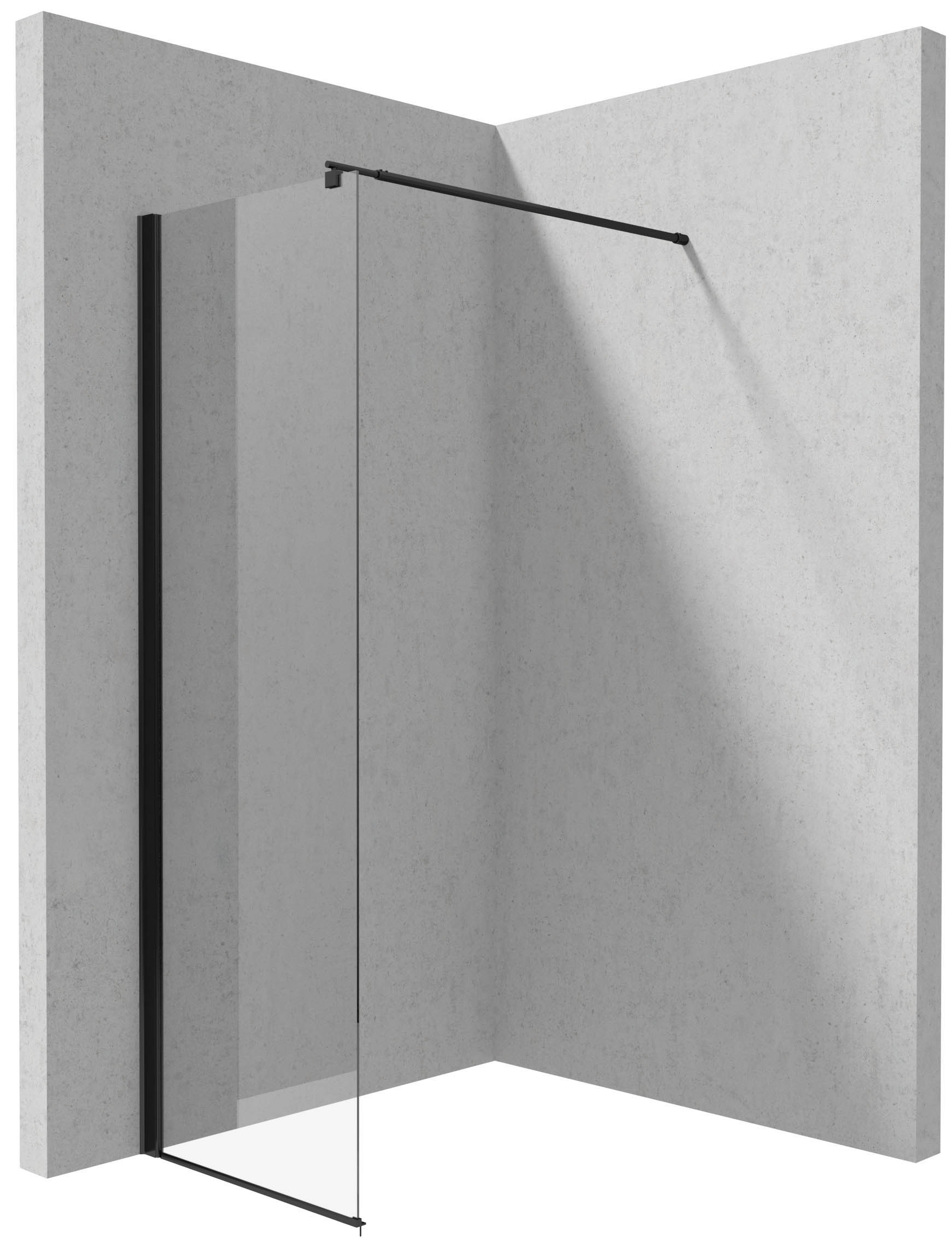 Deante Kerria Plus parete doccia walk-in 70 cm nero opaca/vetro trasparente KTS_N37P