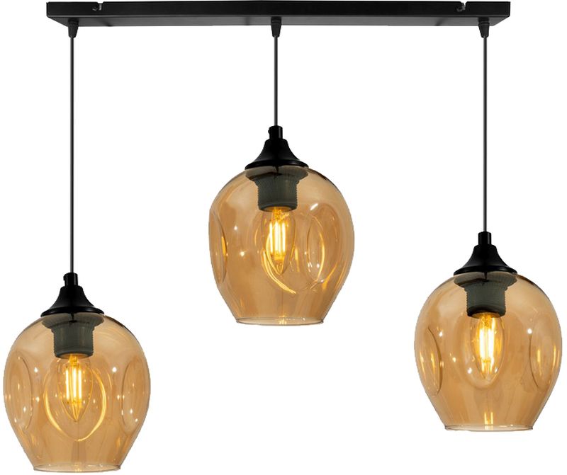 Candellux Aspa lampada sospesa 3x40 W nero-marrone 33-00606