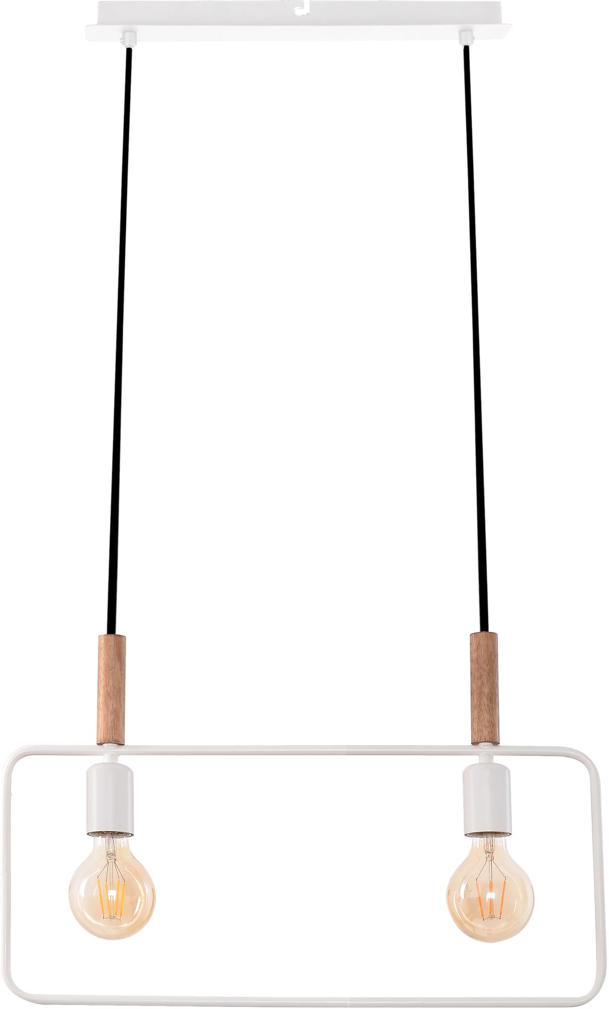 Candellux Frame lampada sospesa 2x60 W bianco-legno 32-73549