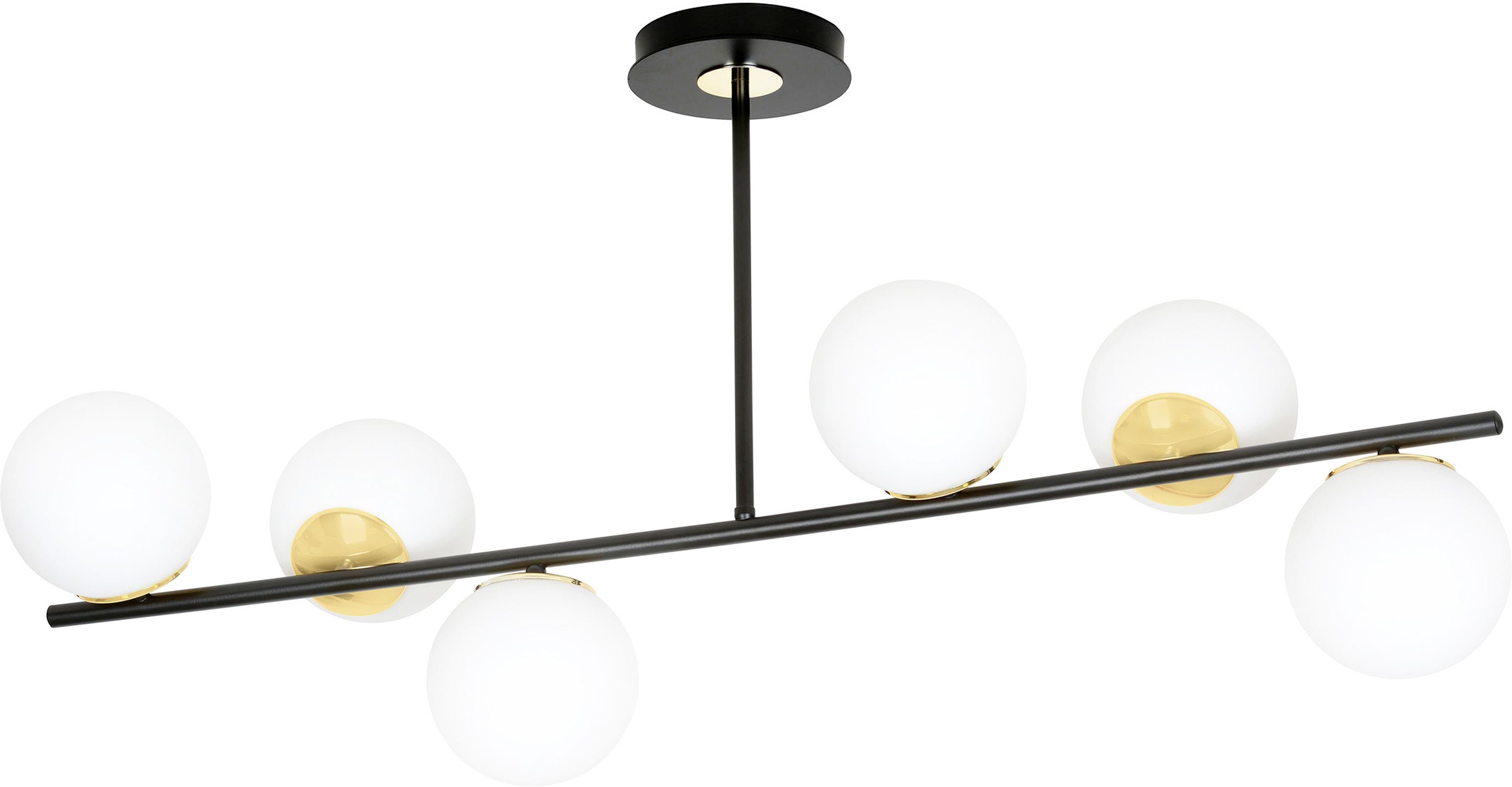 Emibig Floki lampada da soffitto 6x10 W nero-oro 1022/6