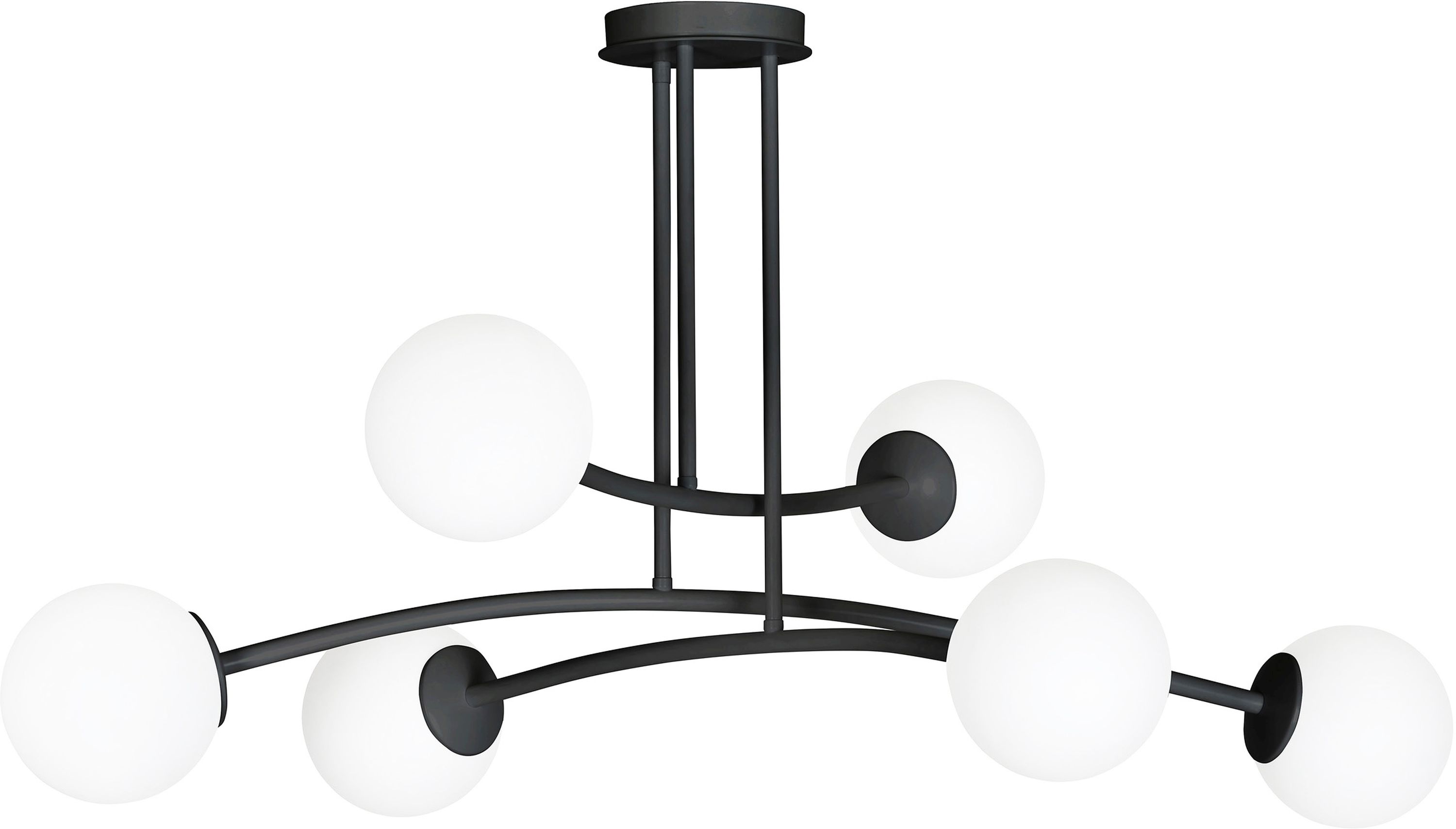 Emibig Halldor lampada da soffitto 6x10 W nero-latte 1024/6