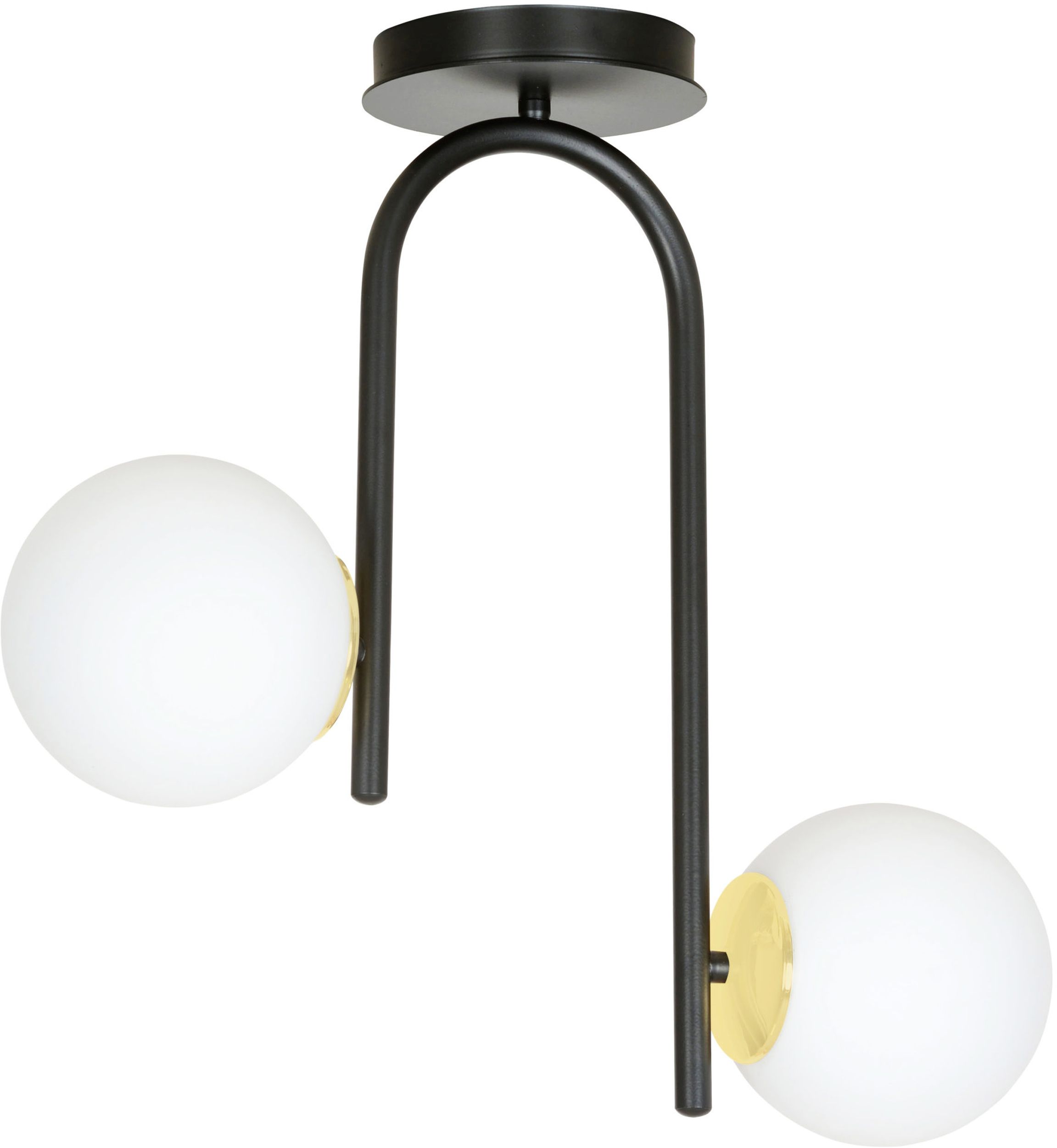 Emibig Ragnar lampada da soffitto 2x10 W nero-oro 1032/2