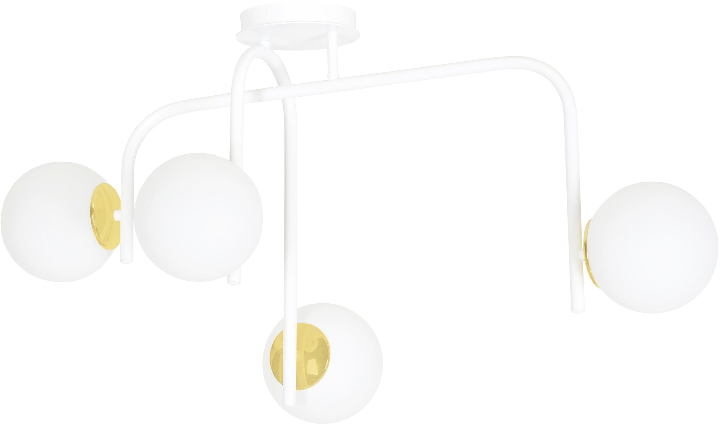 Emibig Ragnar lampada da soffitto 4x10 W bianco-oro 1033/4B