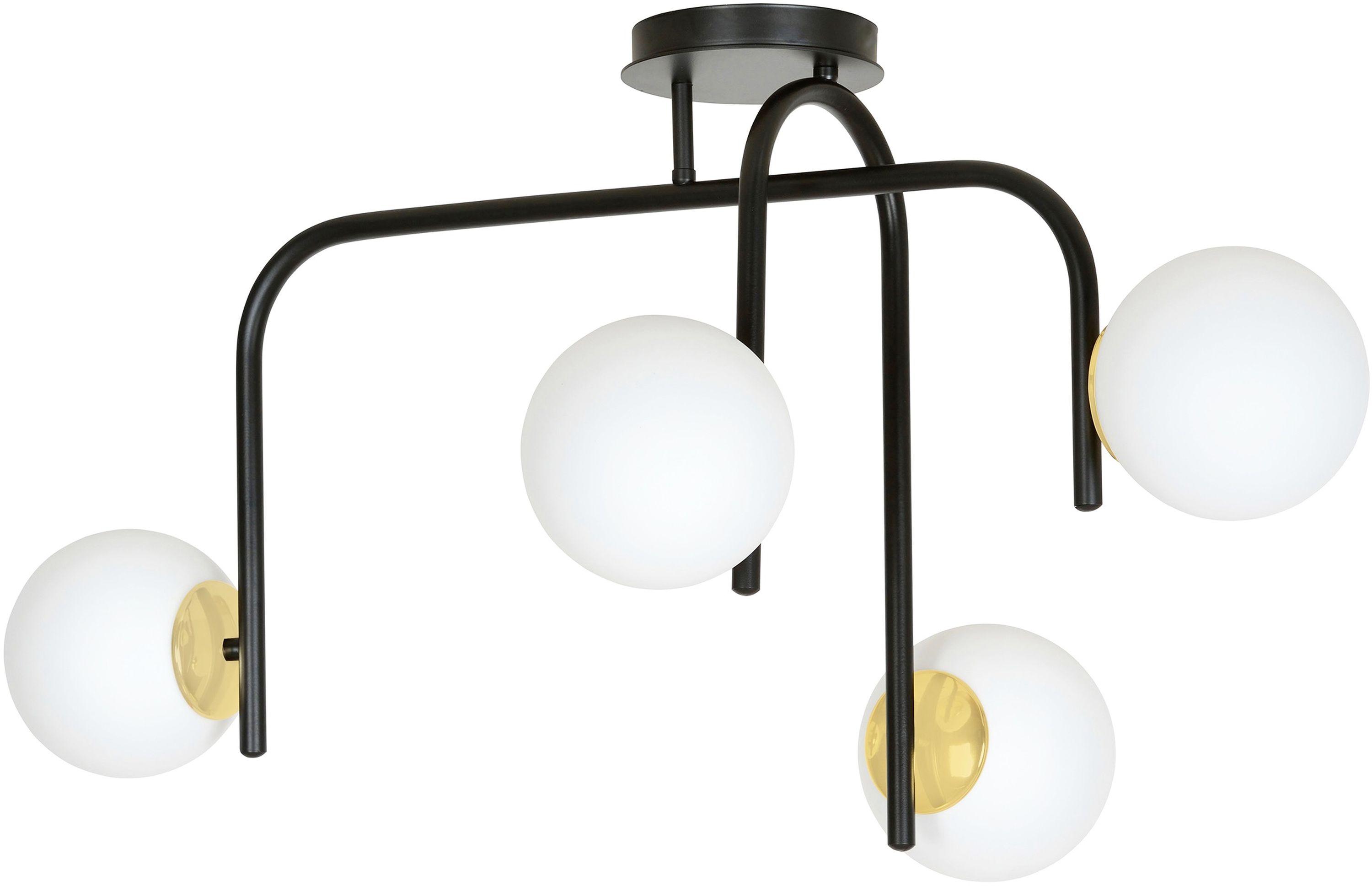 Emibig Ragnar lampada da soffitto 4x10 W nero-oro 1032/4B