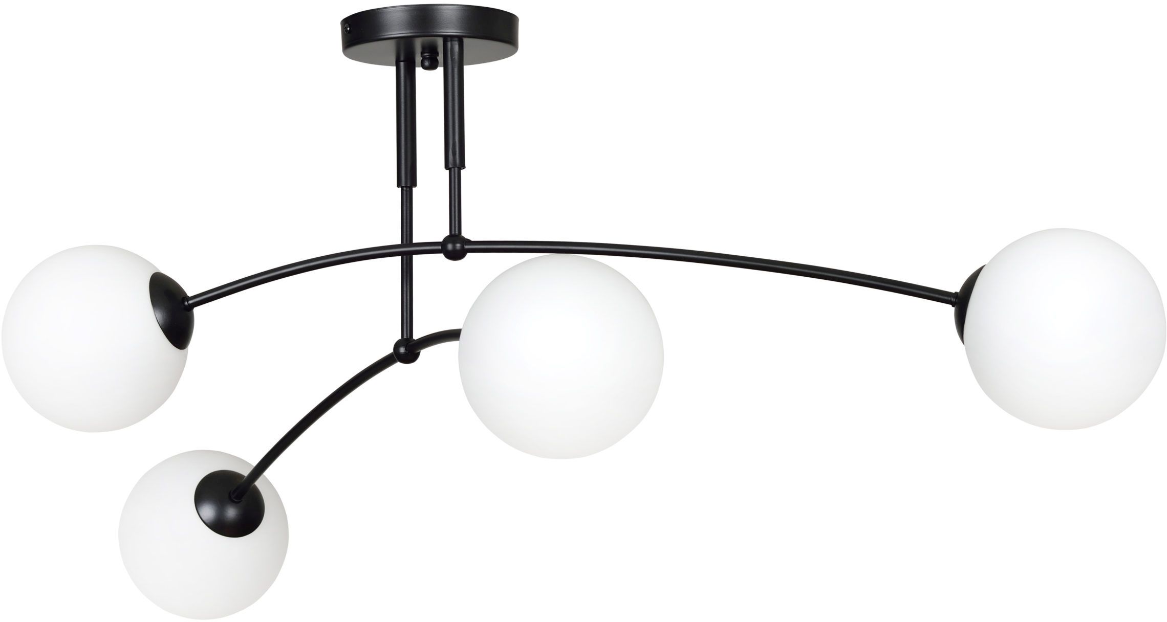 Emibig Pregos lampada da soffitto 4x10 W nero-latte 670/4