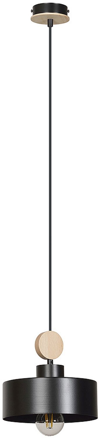 Emibig Tuniso lampada sospesa 1x15 W nero-legno 582/1