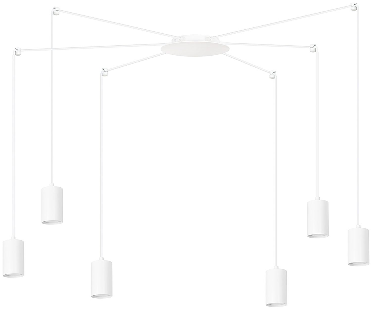 Emibig Traker lampada sospesa 6x8 W bianco 525/6