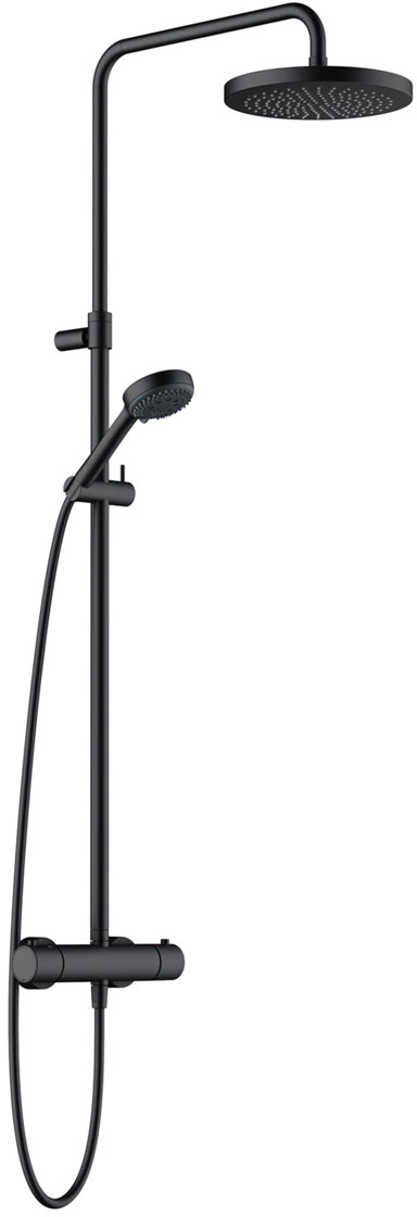 Kludi Logo Neo set doccia a parete con termostato con soffione nero 6808239-00