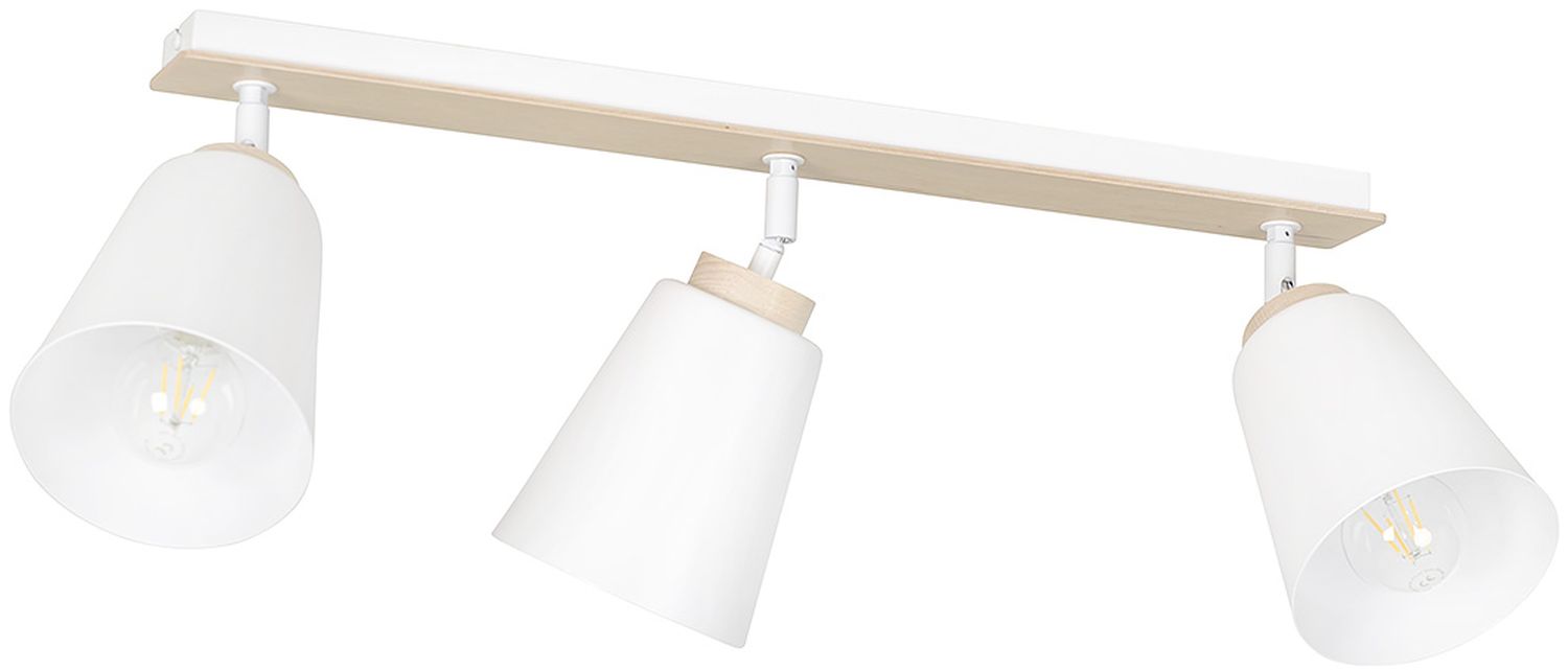 Emibig Atlas lampada da soffitto 3x15 W bianco-legno 724/3