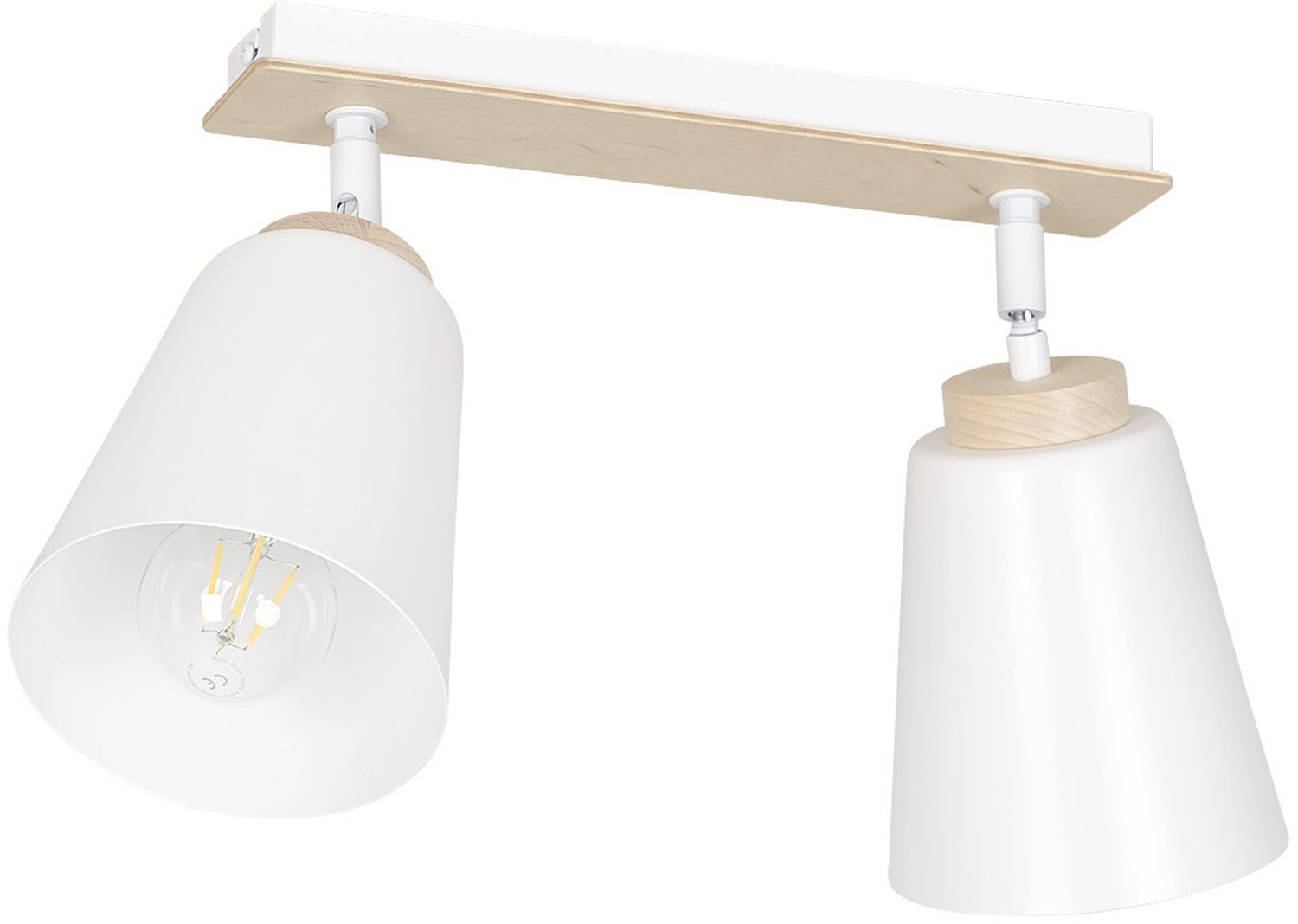 Emibig Atlas lampada da soffitto 2x15 W bianco-legno 724/2