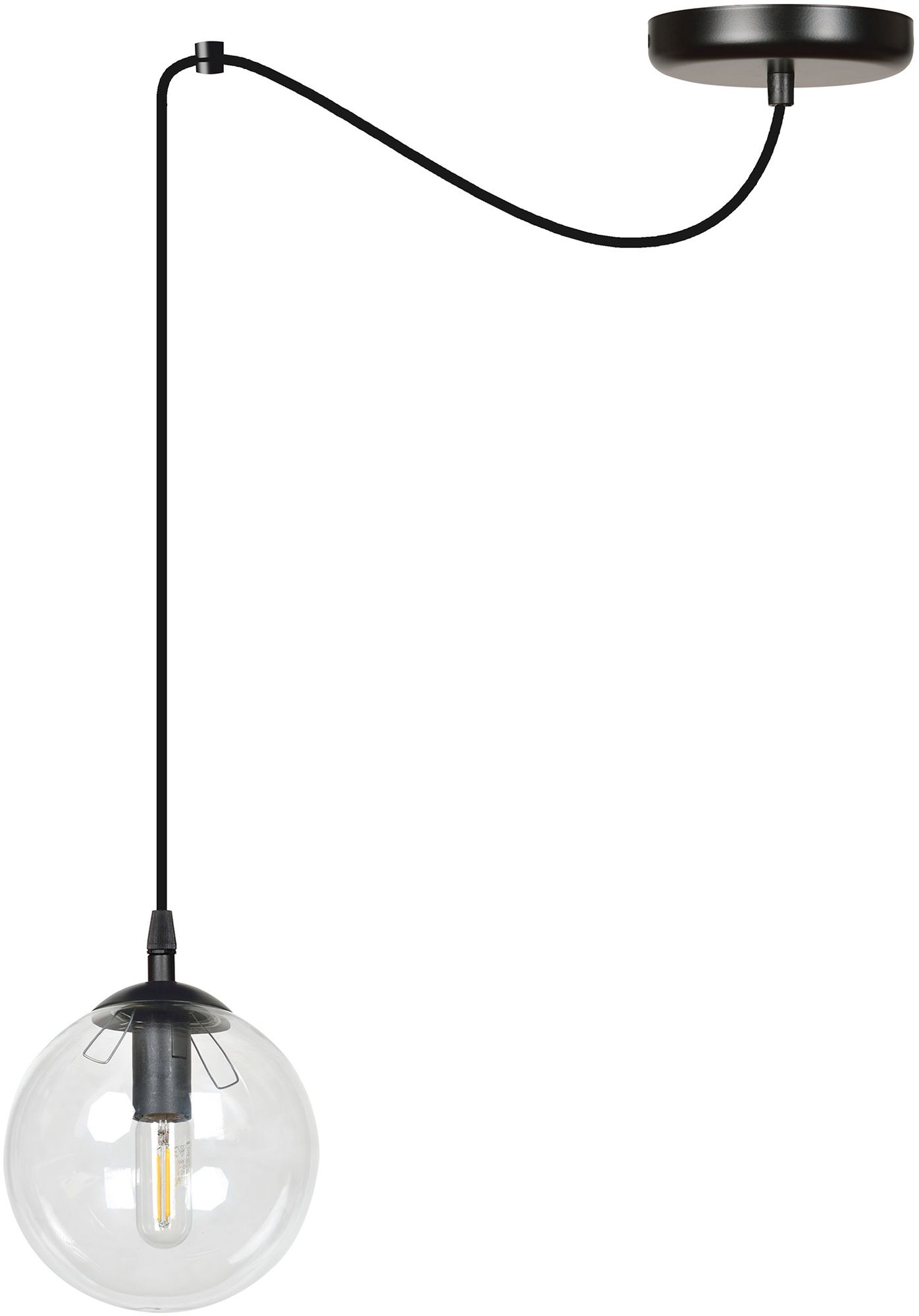 Emibig Gigi lampada sospesa 1x10 W nero-trasparente 936/1